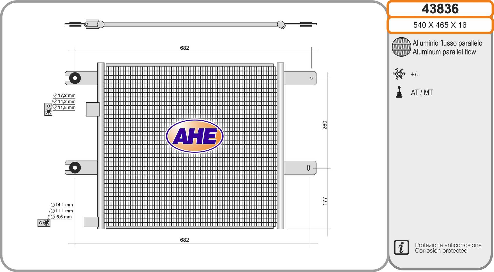 AHE 43836 Condensatore,...