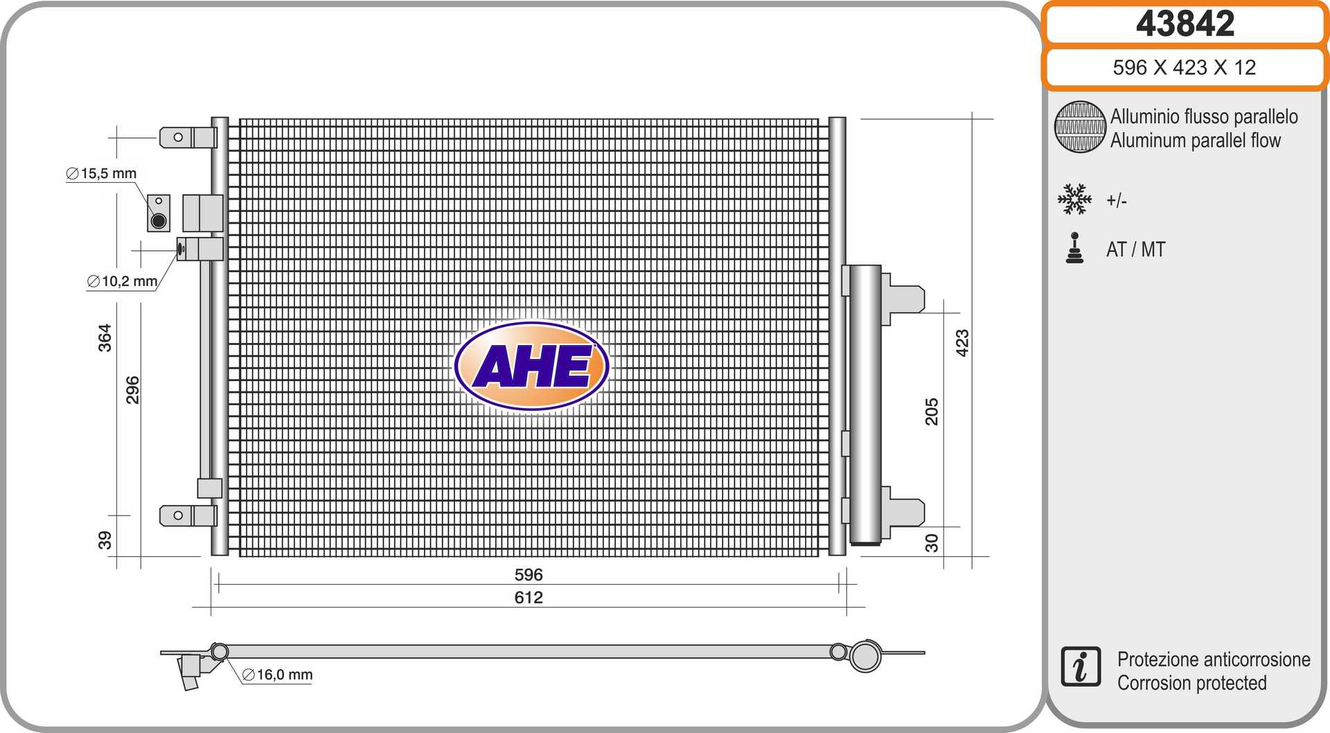 AHE 43842 Condensatore,...