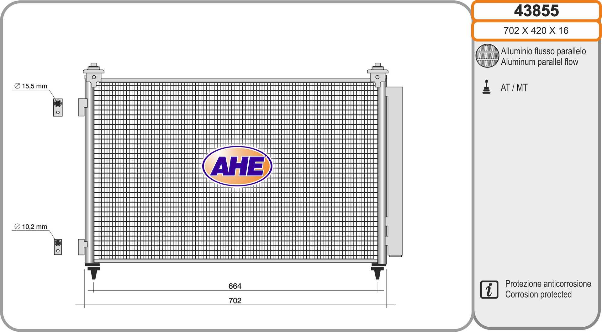 AHE 43855 Condensatore,...