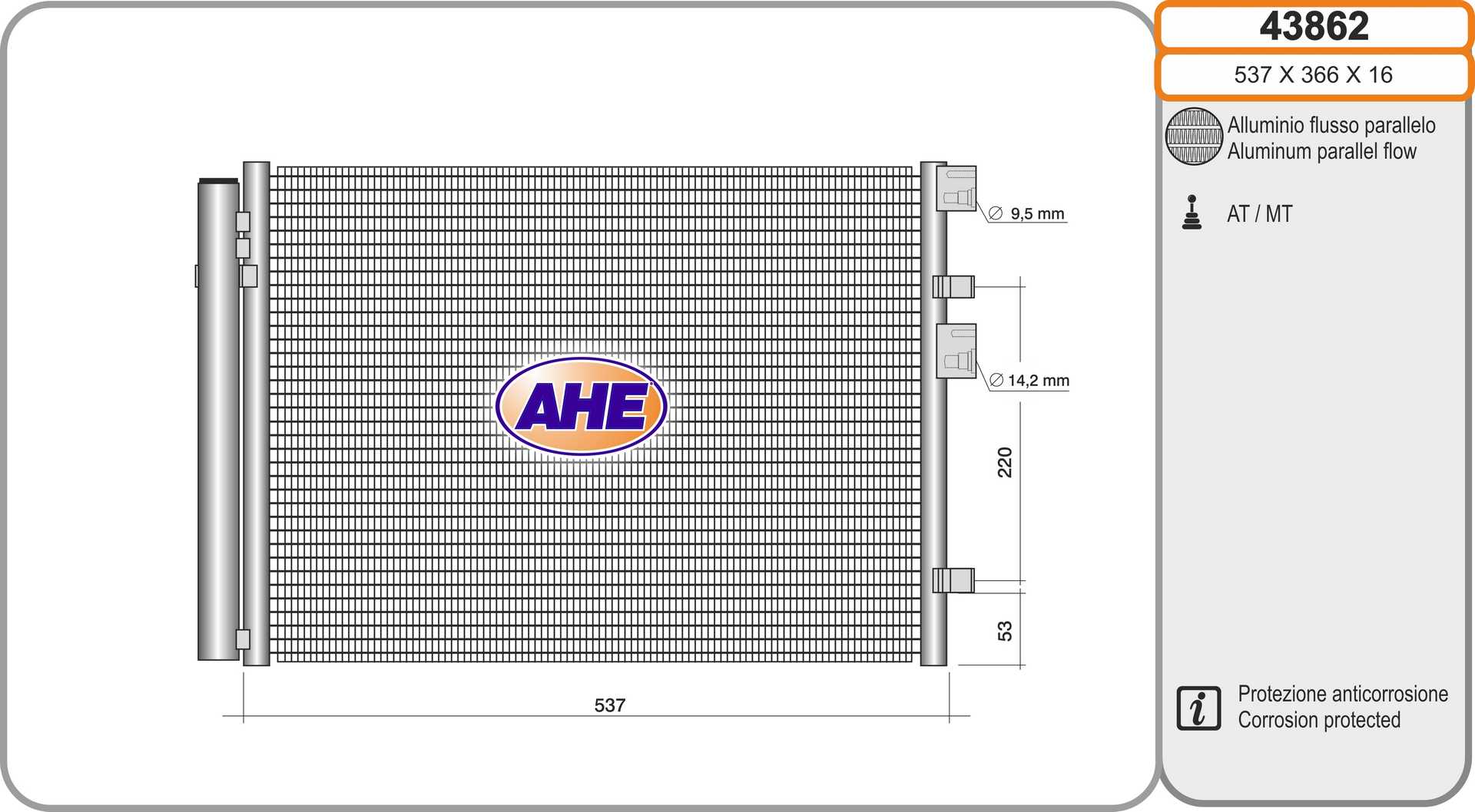 AHE 43862 Condensatore,...