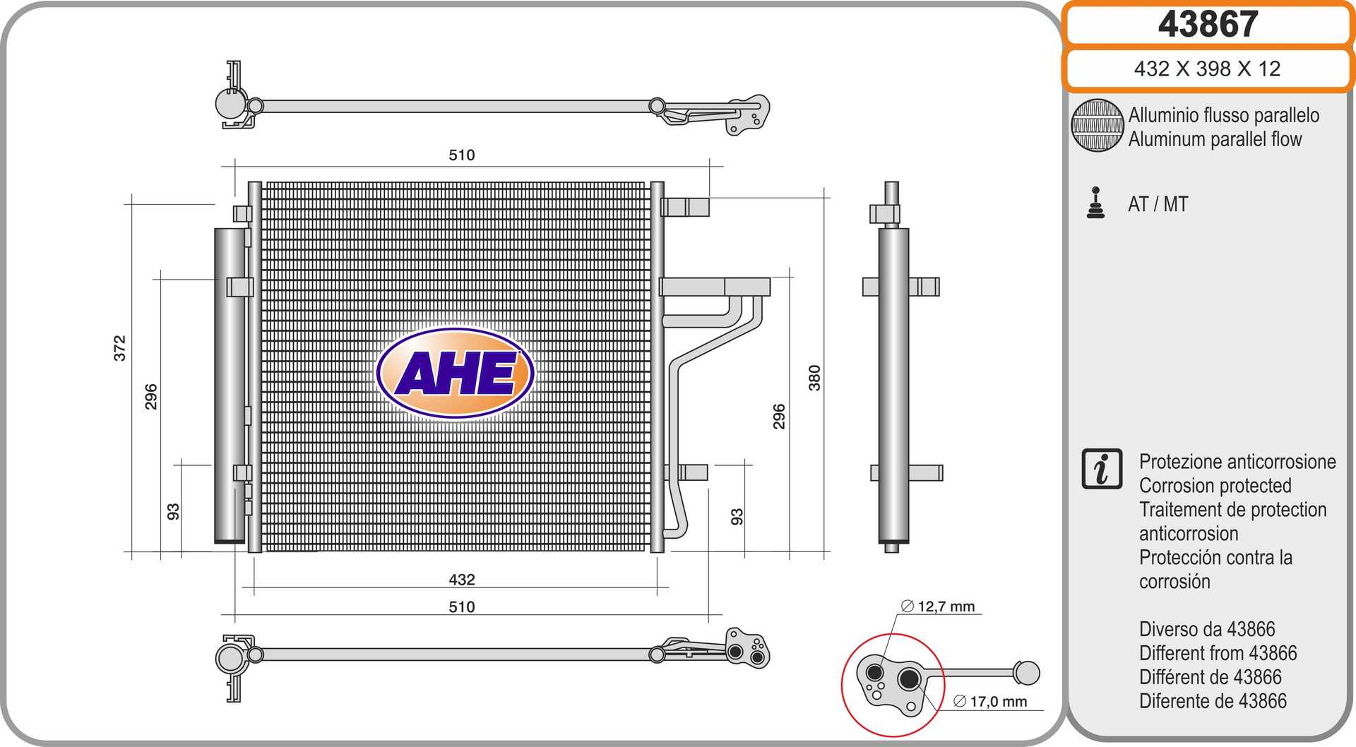 AHE 43867 Condensatore,...