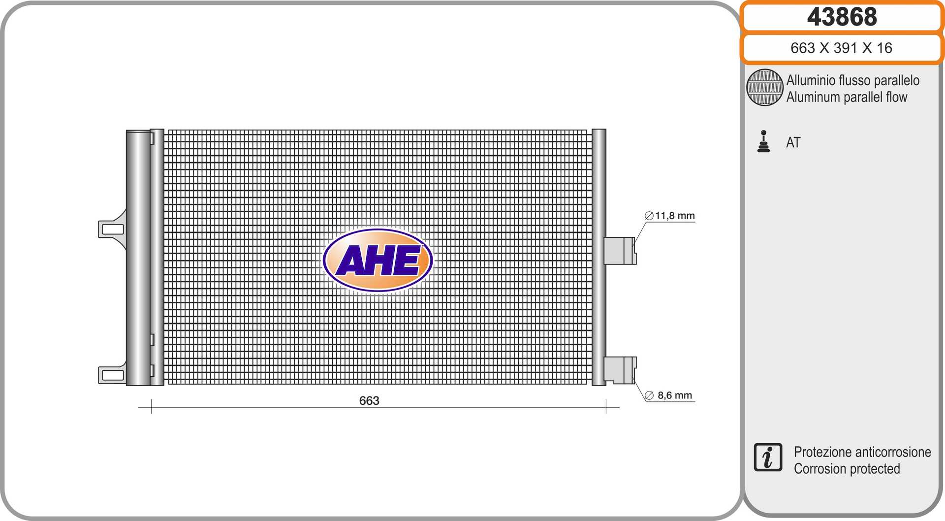 AHE 43868 Condensatore,...