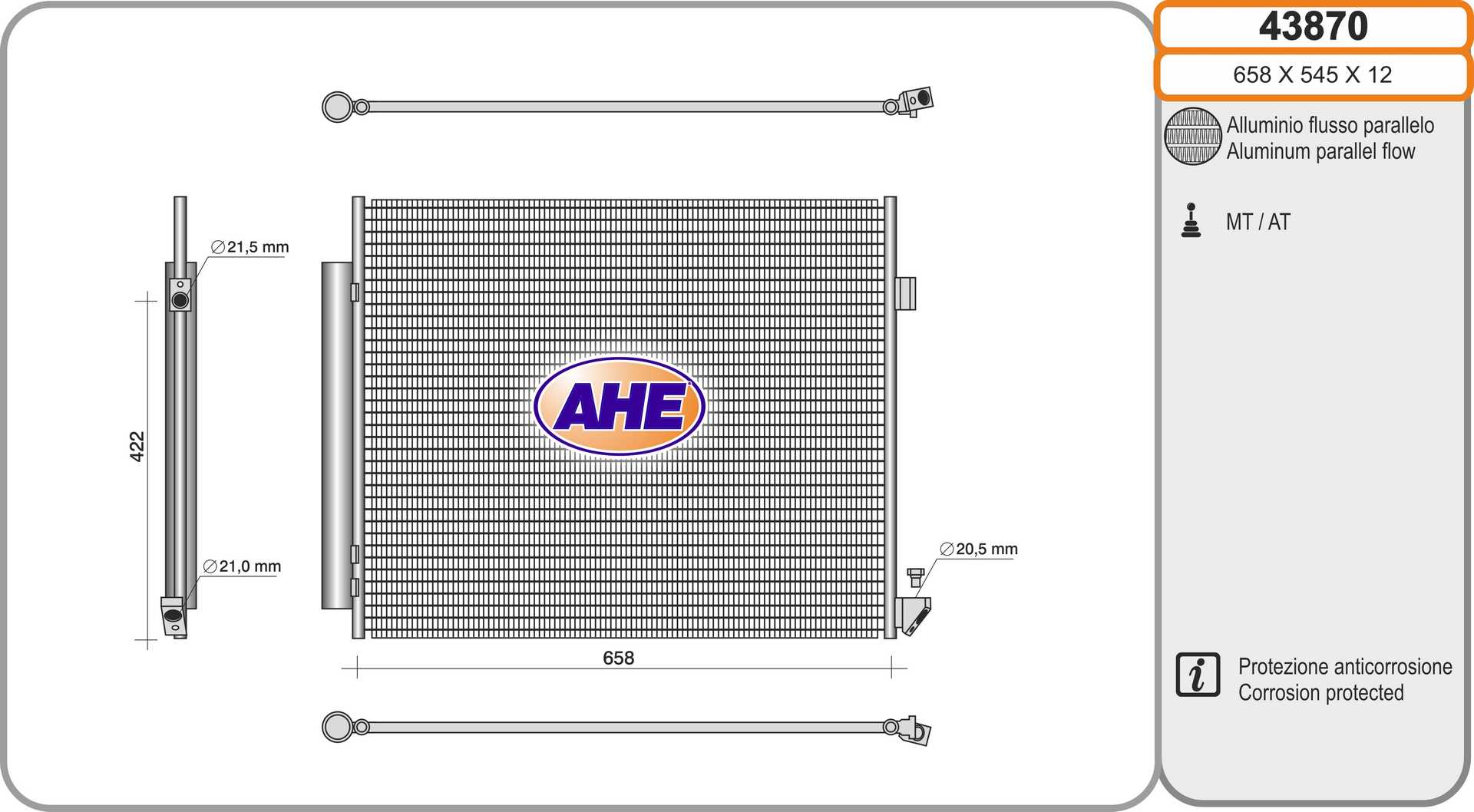 AHE 43870 Condensatore,...