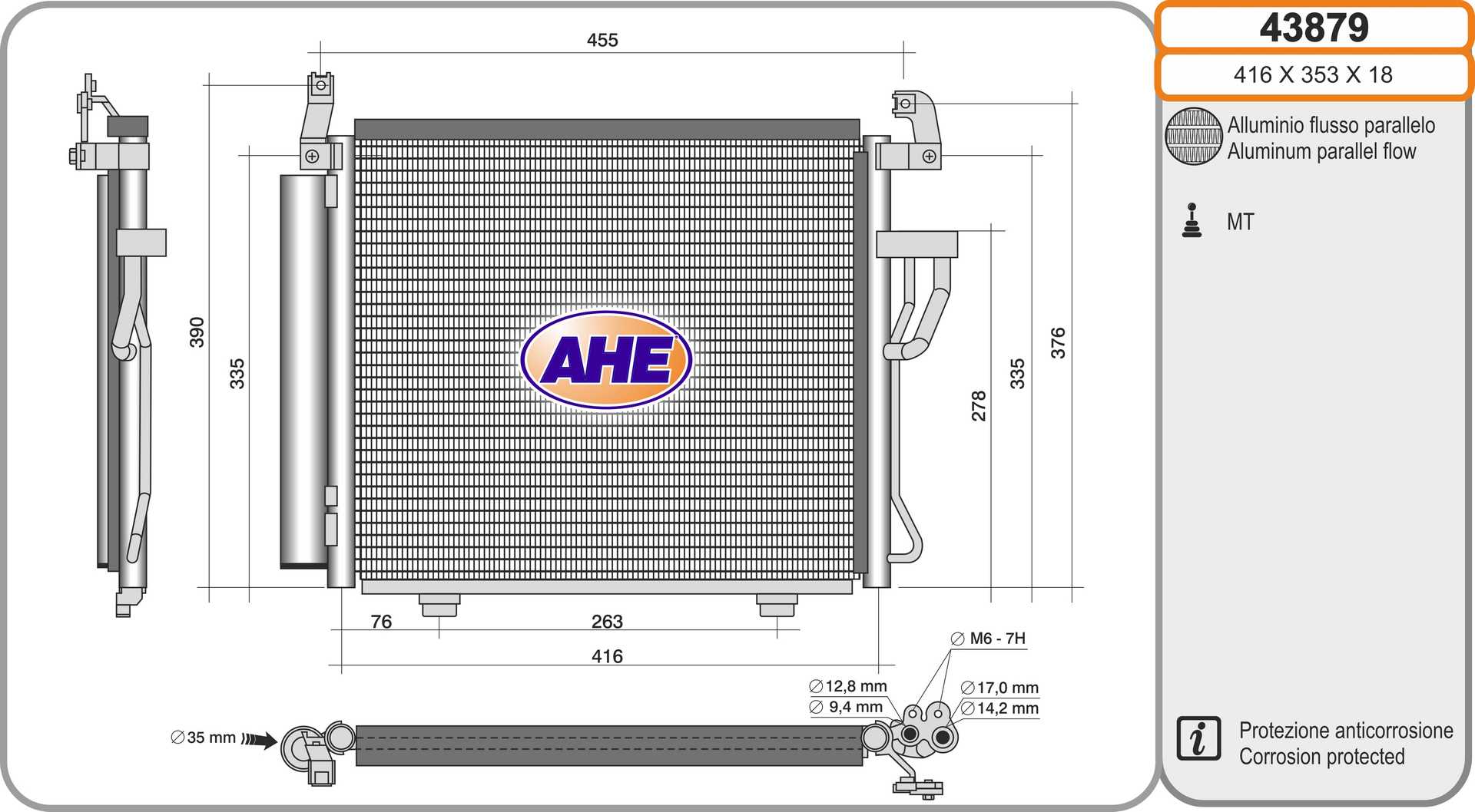 AHE 43879 Condensatore,...