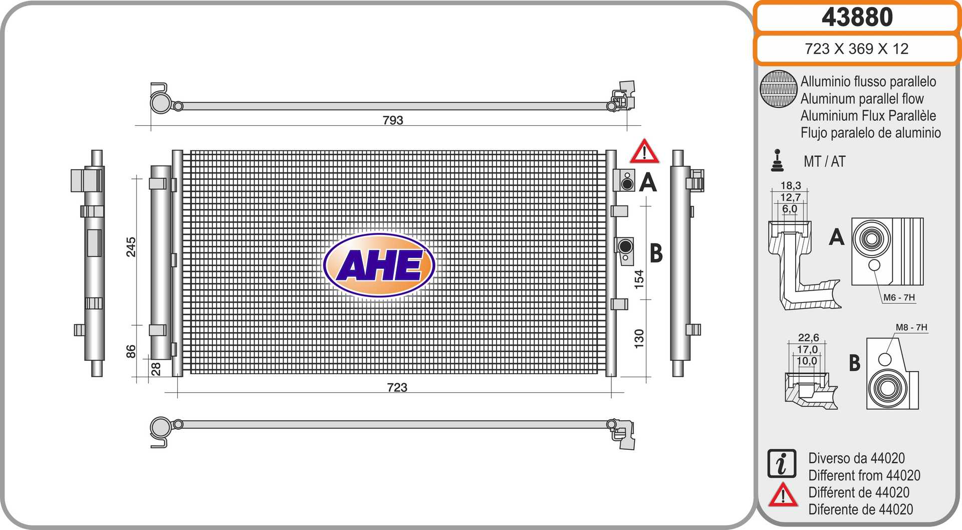 AHE 43880 Condensatore,...