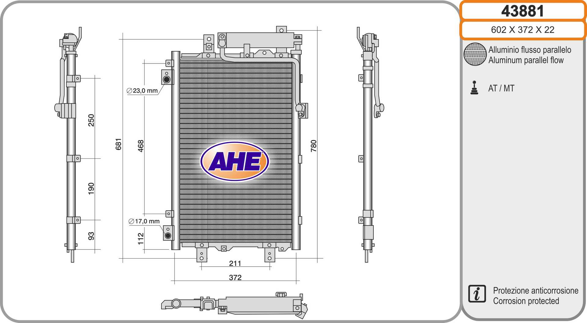 AHE 43881 Condensatore,...