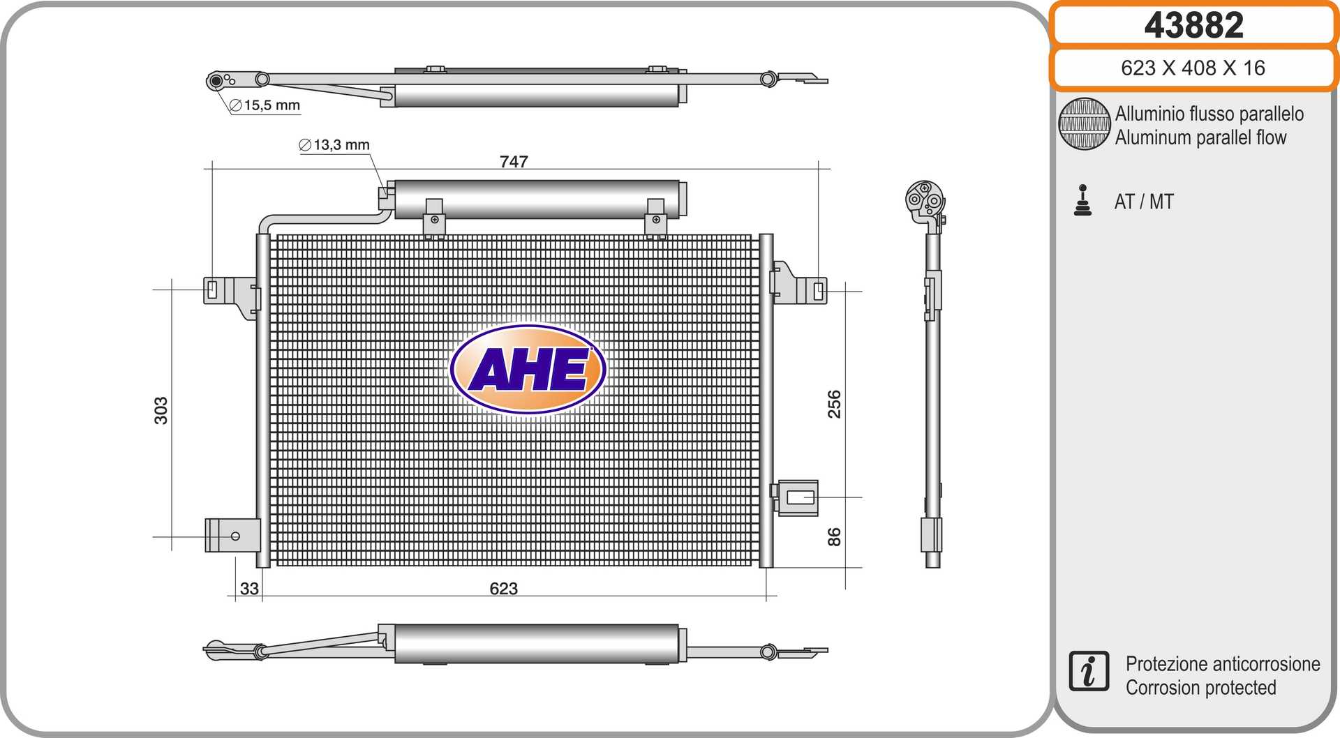 AHE 43882 Condensatore,...