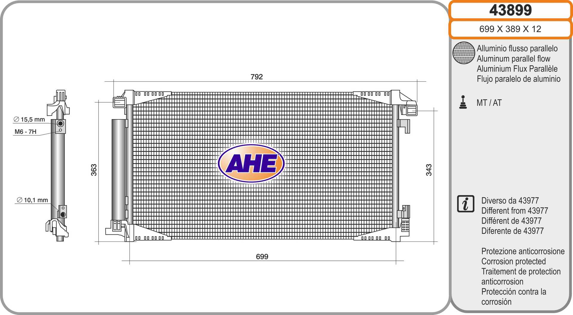 AHE 43899 Condensatore,...