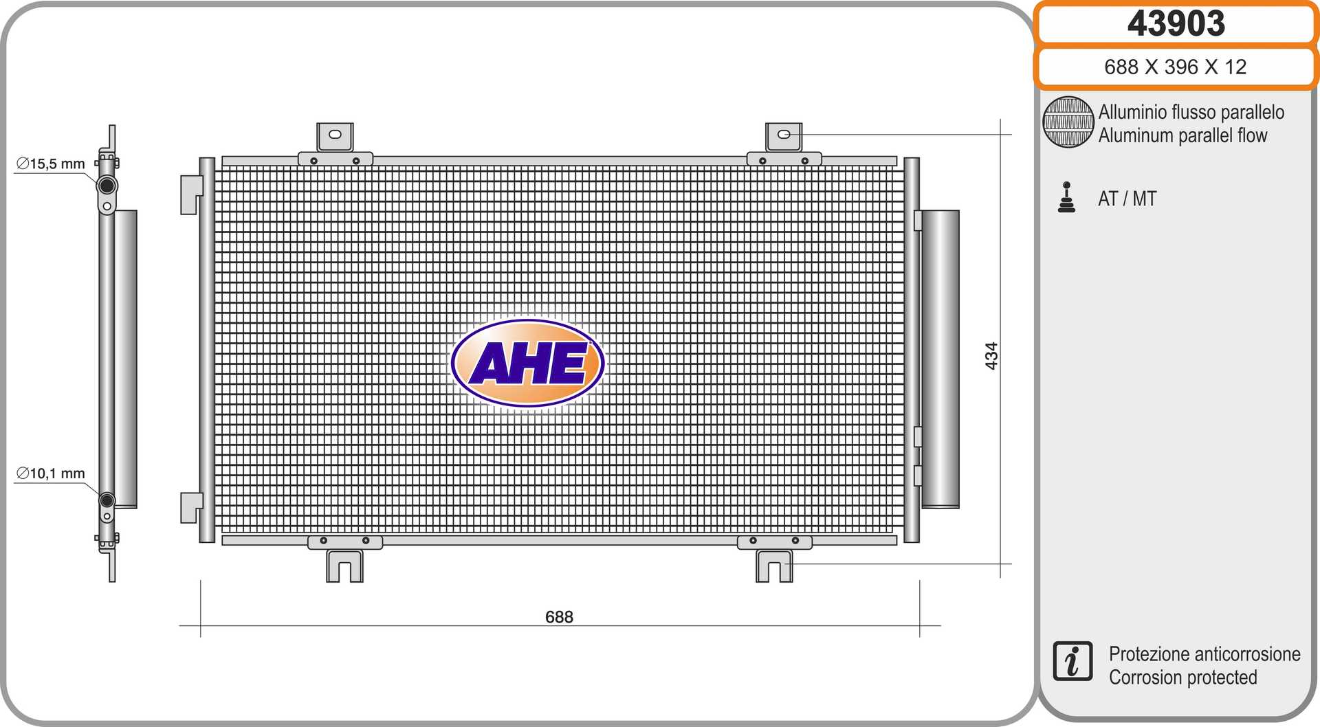 AHE 43903 Condensatore,...