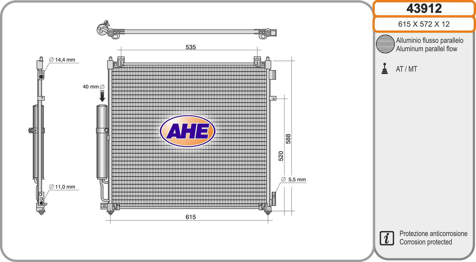 AHE 43912 Condensatore,...