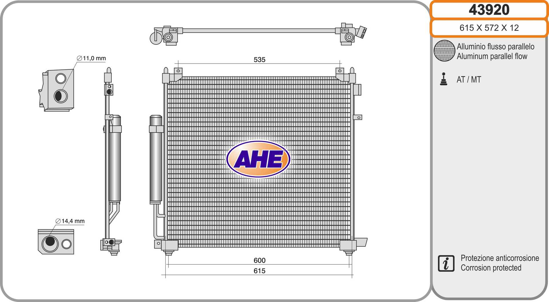 AHE 43920 Condensatore,...