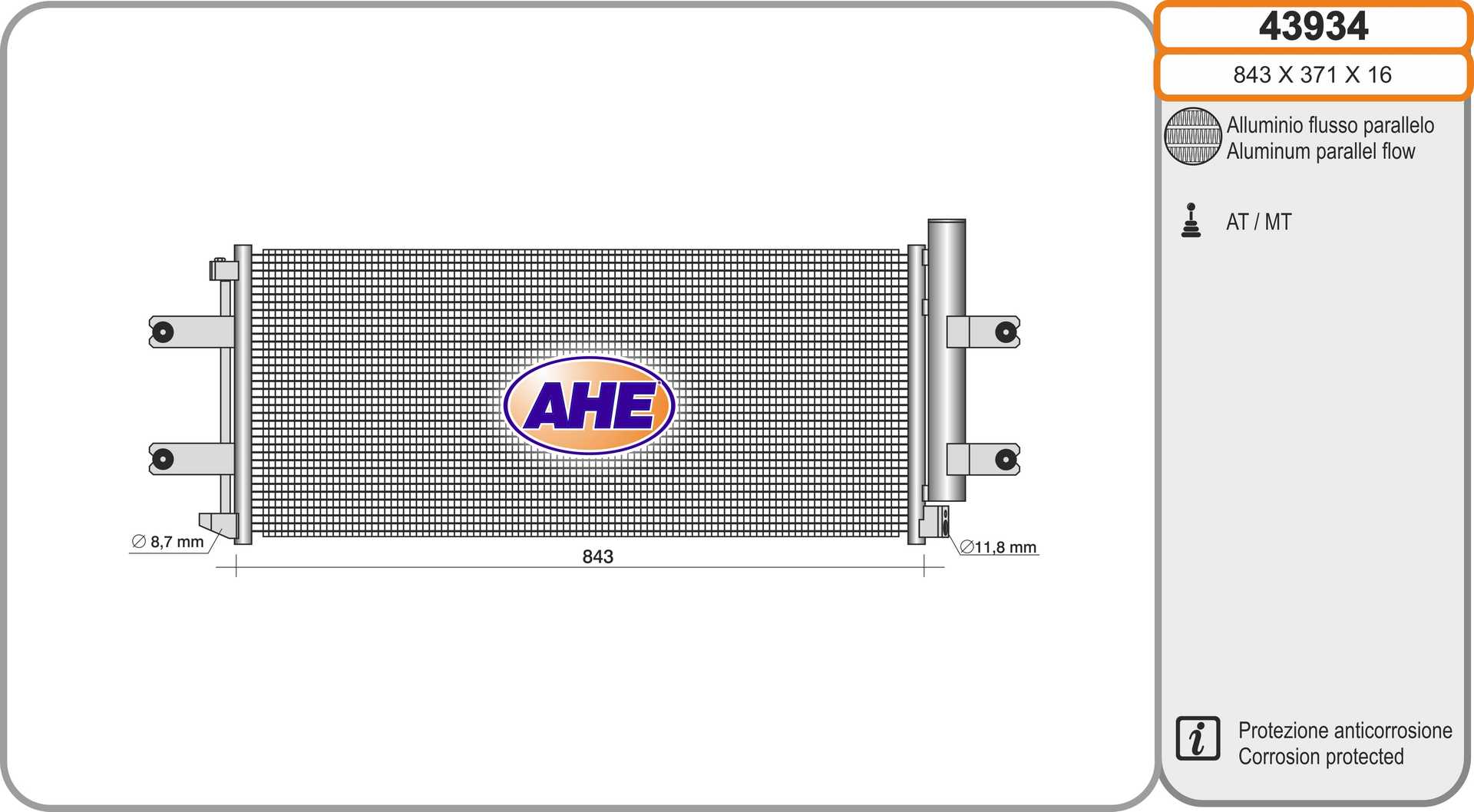 AHE 43934 Condensatore,...