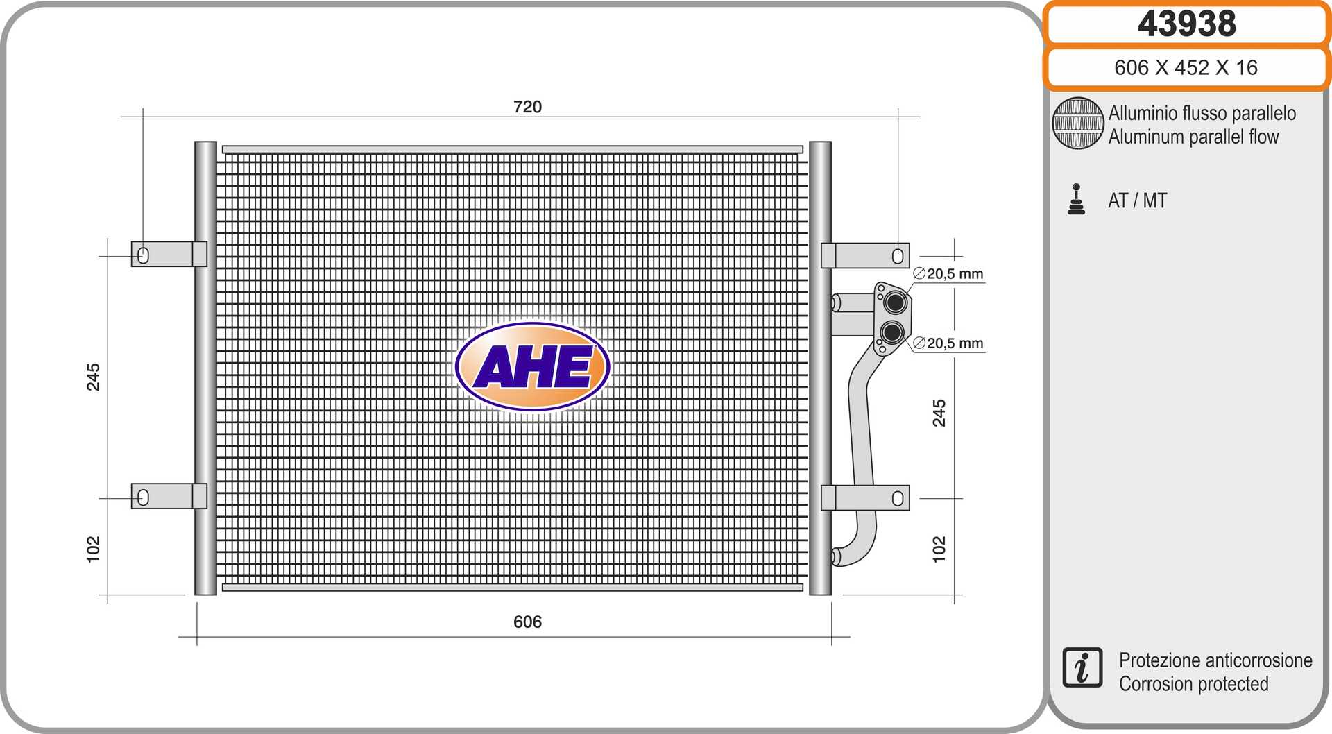 AHE 43938 Condensatore,...