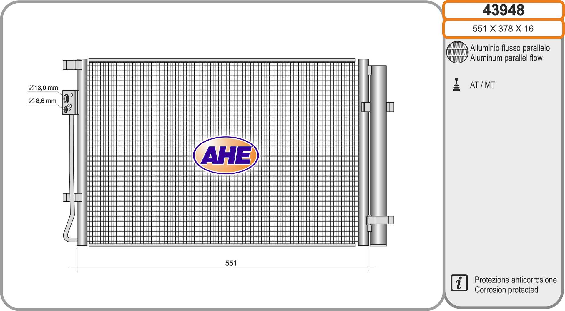 AHE 43948 Condensatore,...
