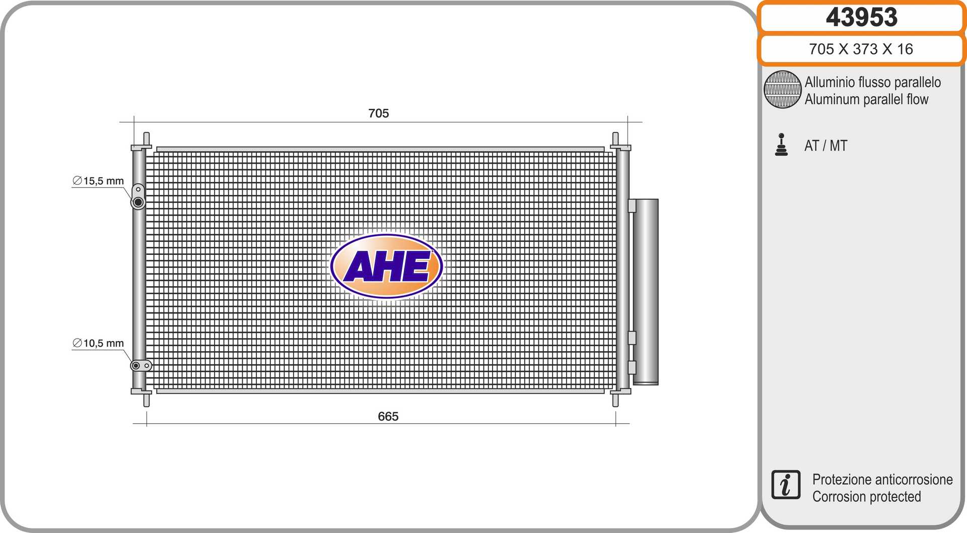 AHE 43953 Condensatore,...