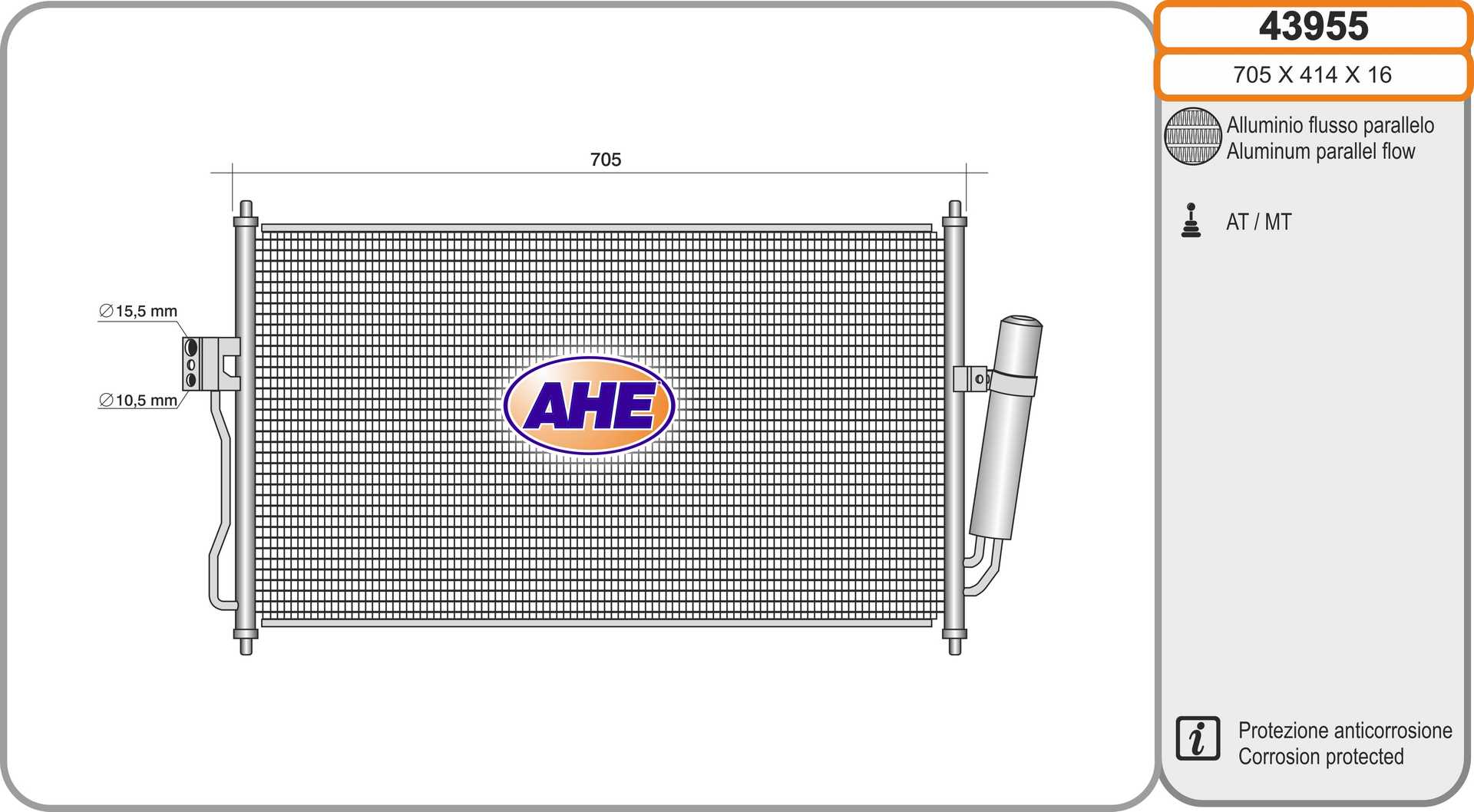 AHE 43955 Condensatore,...