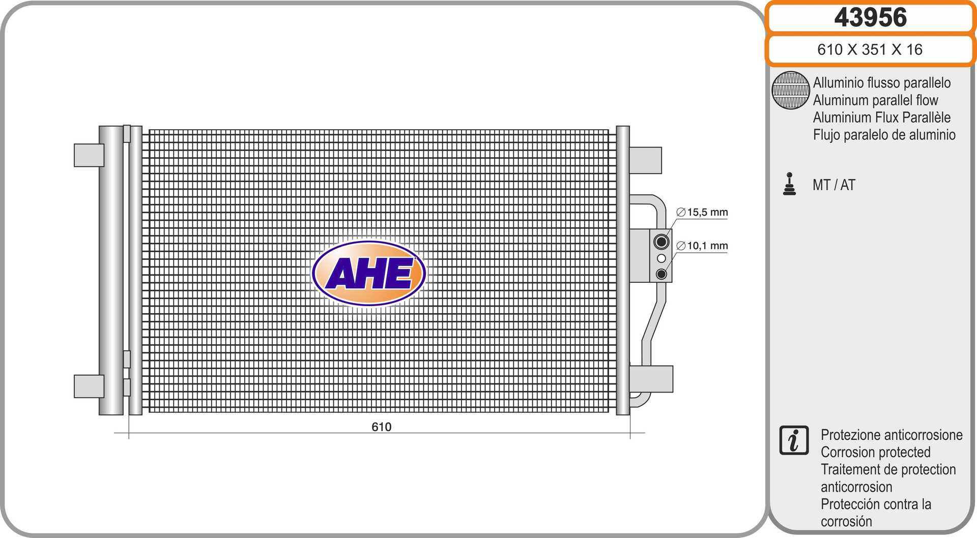 AHE 43956 Condensatore,...