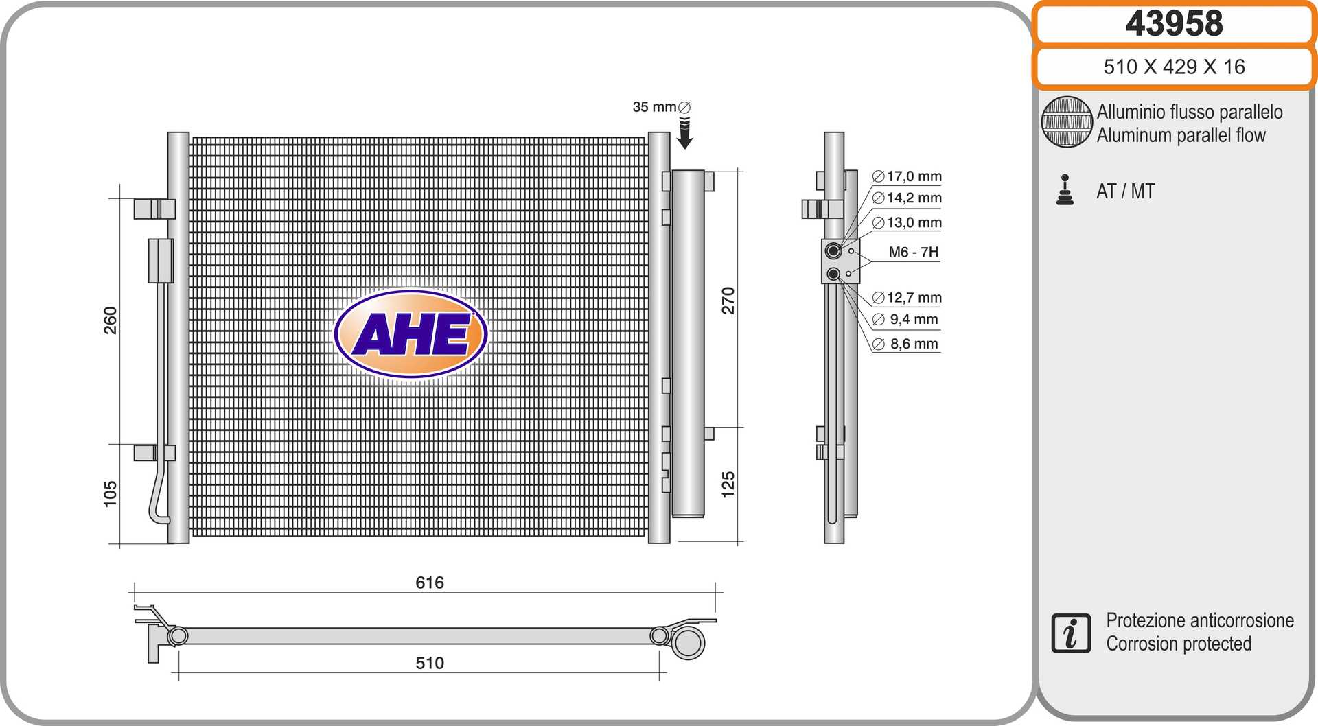 AHE 43958 Condensatore,...