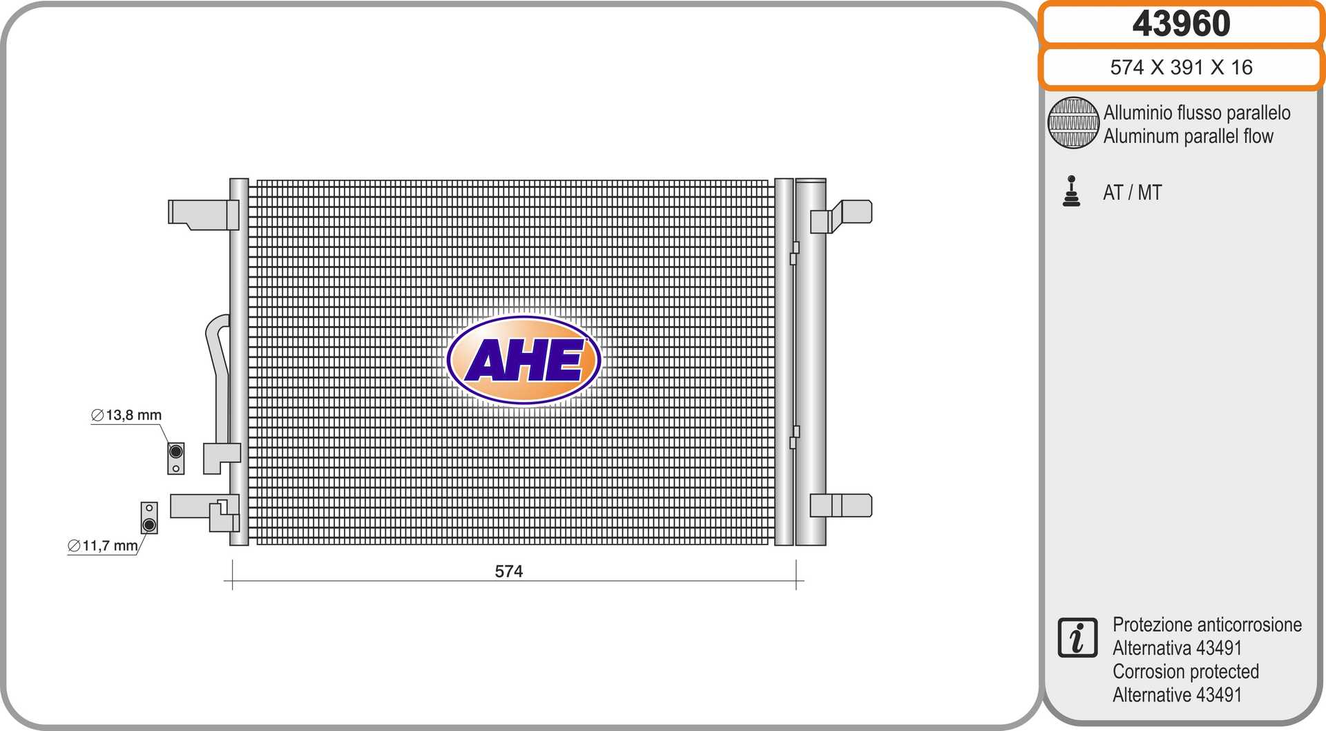 AHE 43960 Condensatore,...