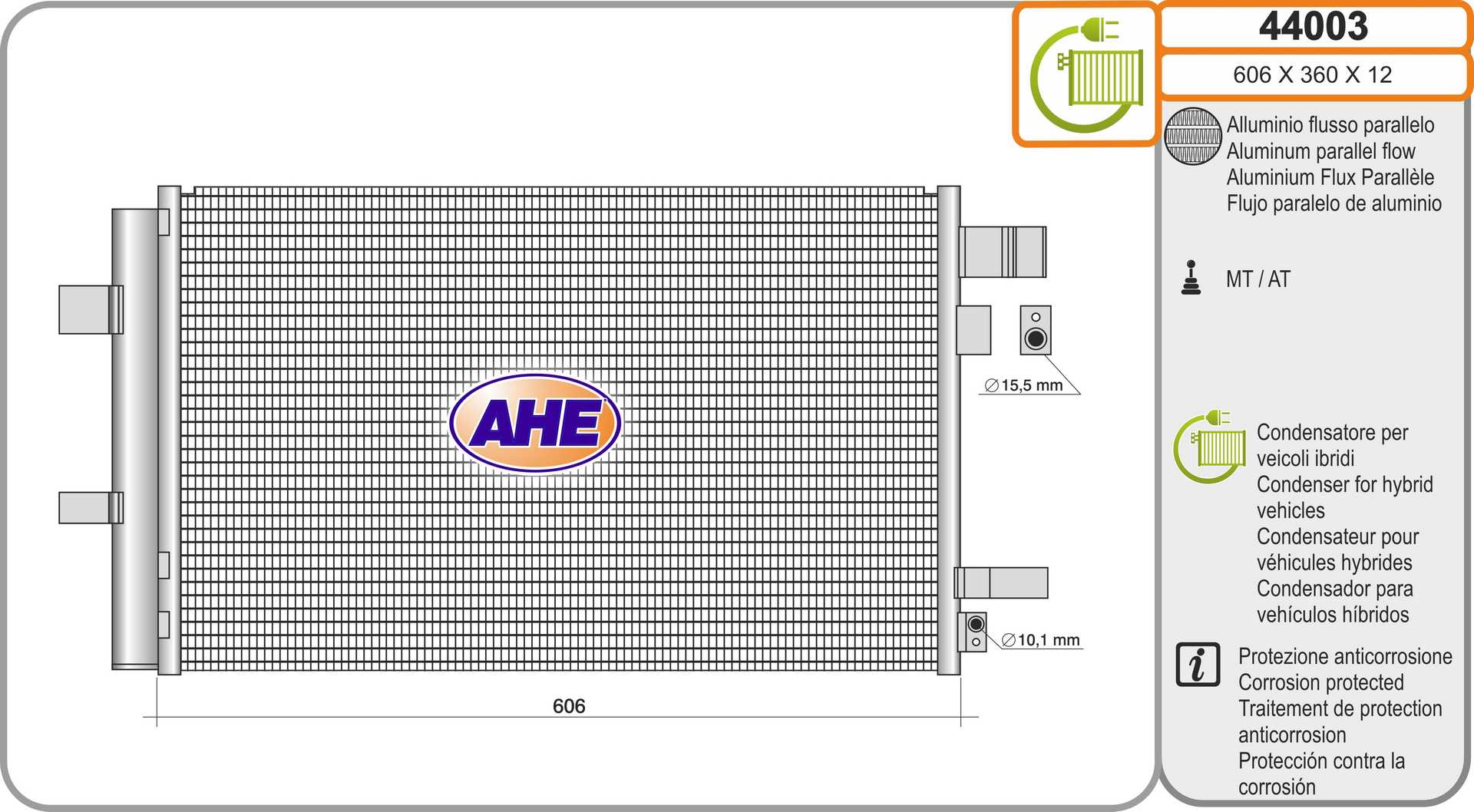 AHE 44003 Condensatore,...