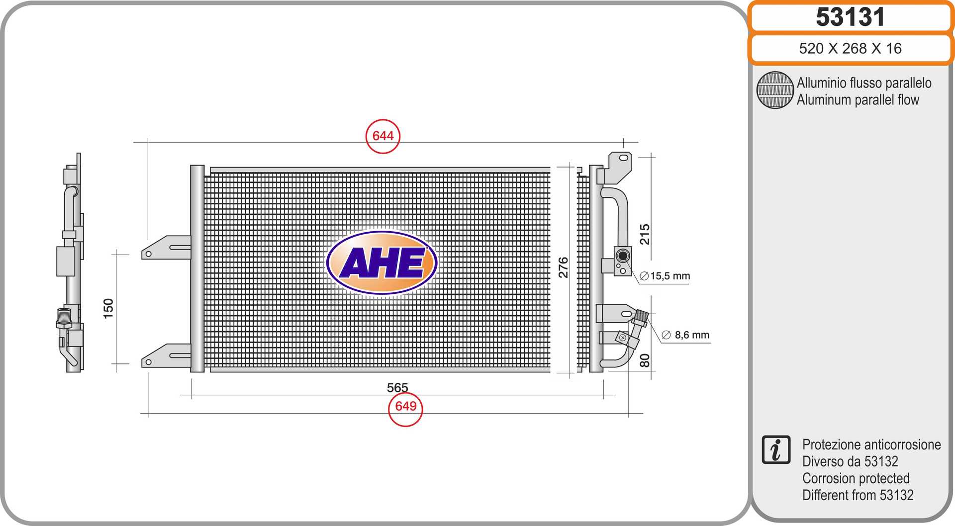 AHE 53131 Condensatore,...