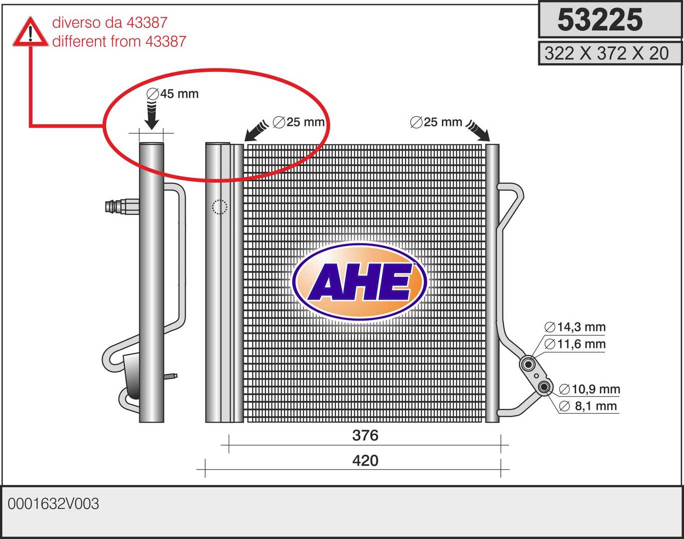 AHE 53225 Condensatore,...