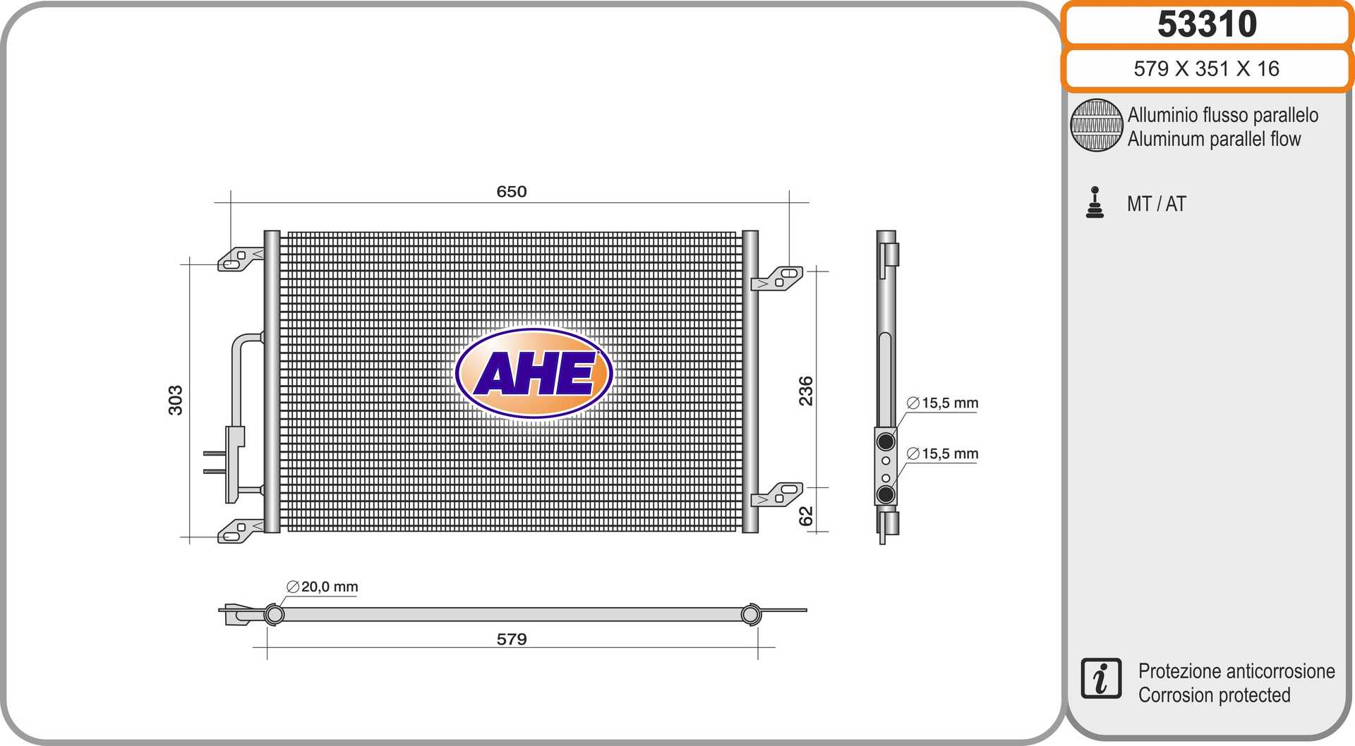 AHE 53310 Condensatore,...