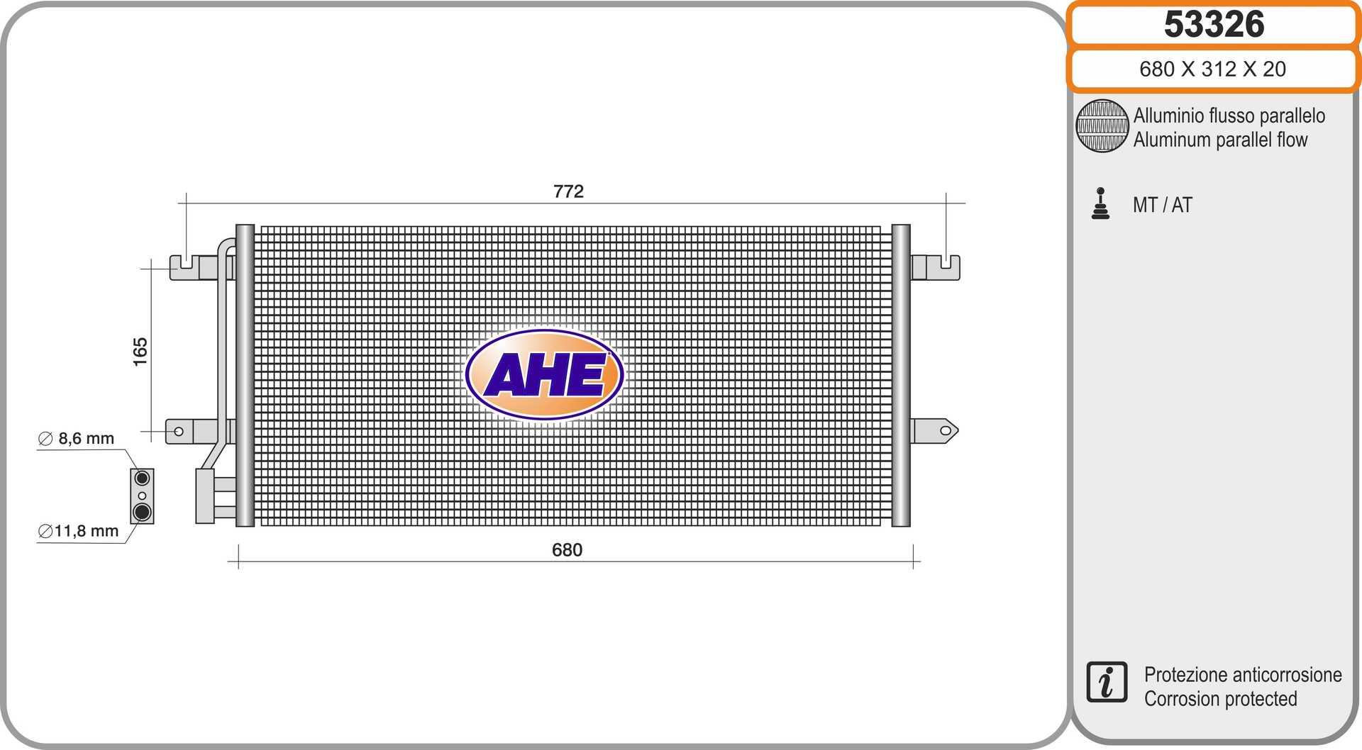 AHE 53326 Condensatore,...