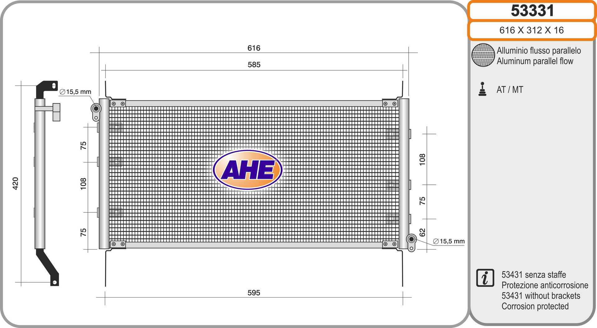 AHE 53331 Condensatore,...