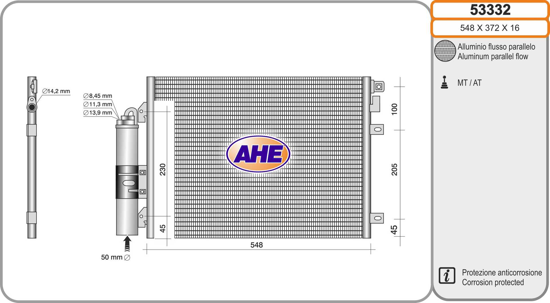 AHE 53332 Condensatore,...