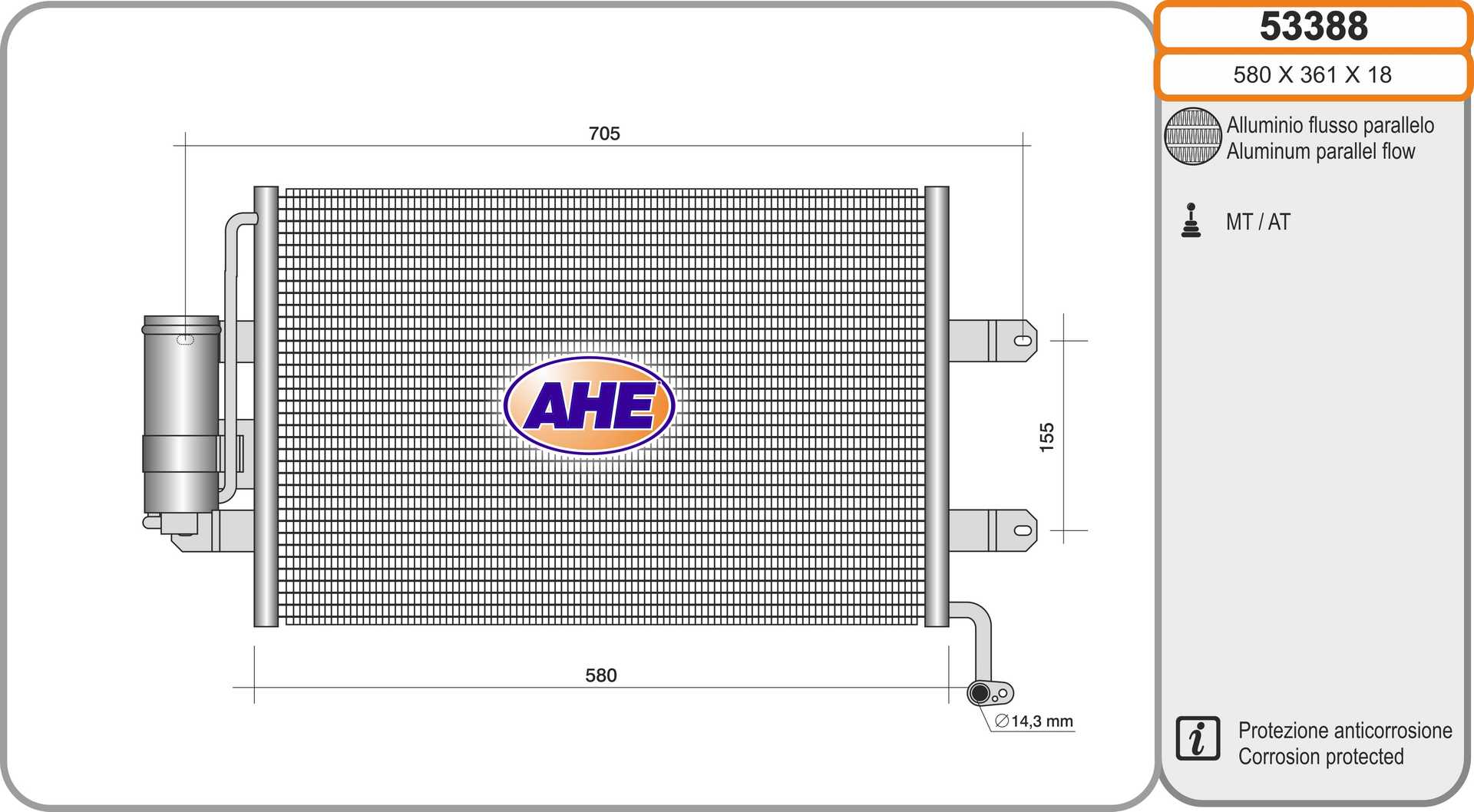 AHE 53388 Condensatore,...