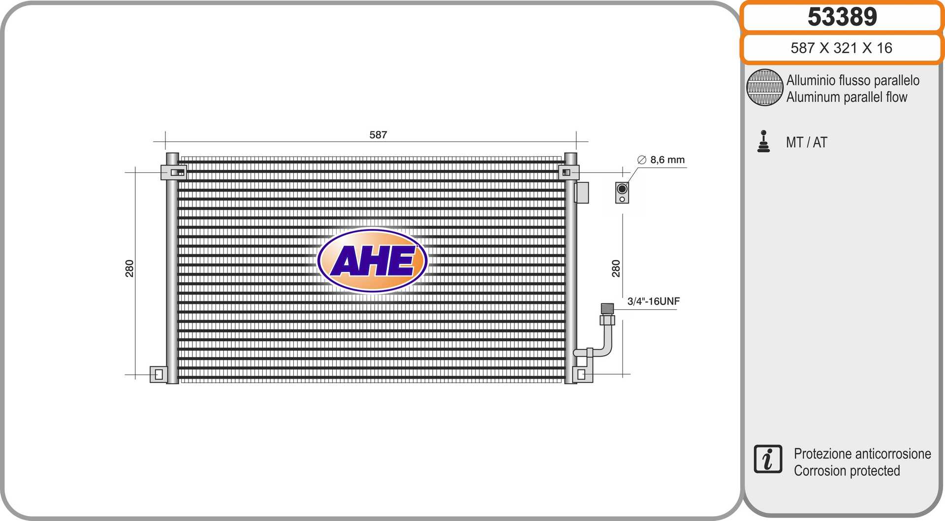 AHE 53389 Condensatore,...