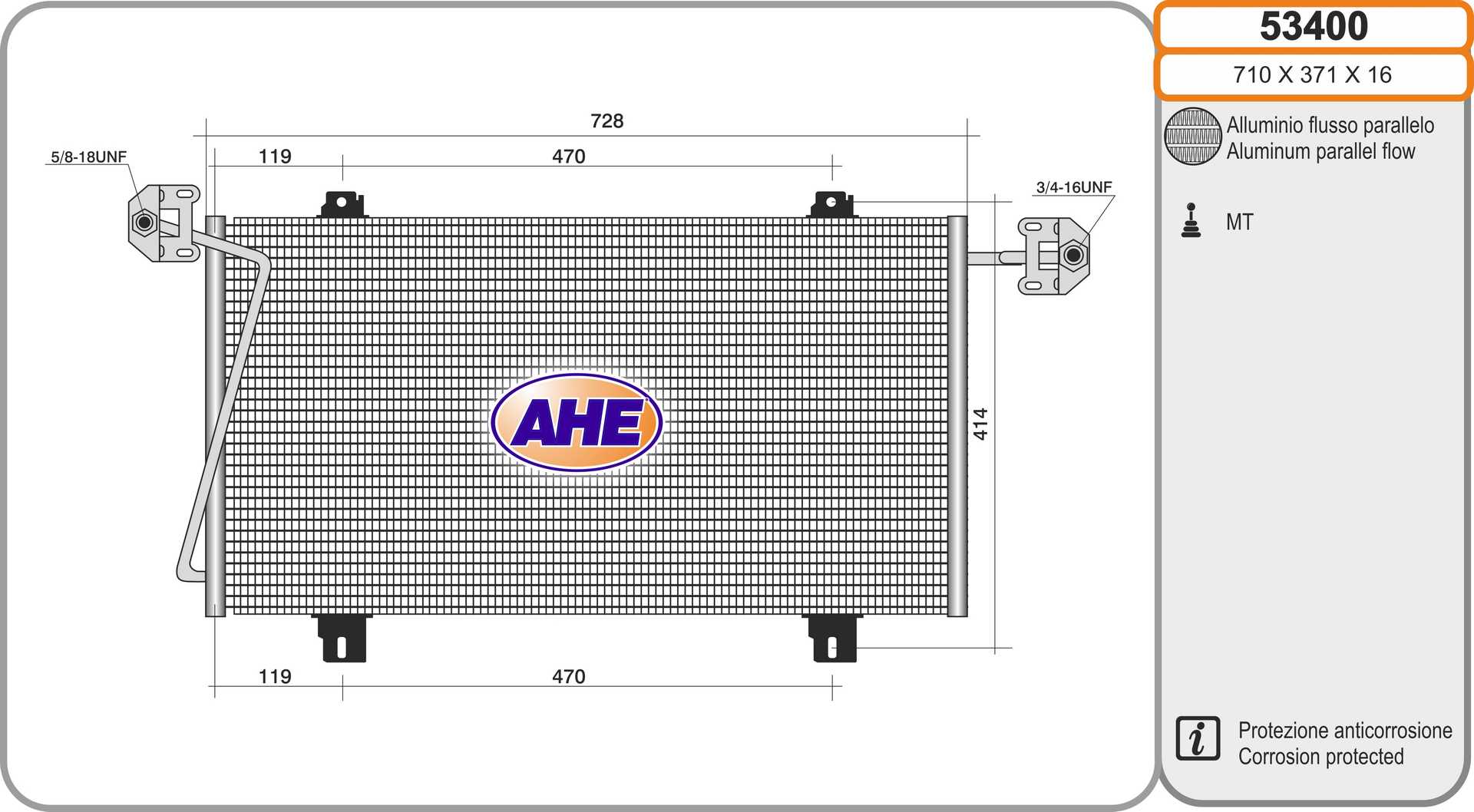 AHE 53400 Condensatore,...