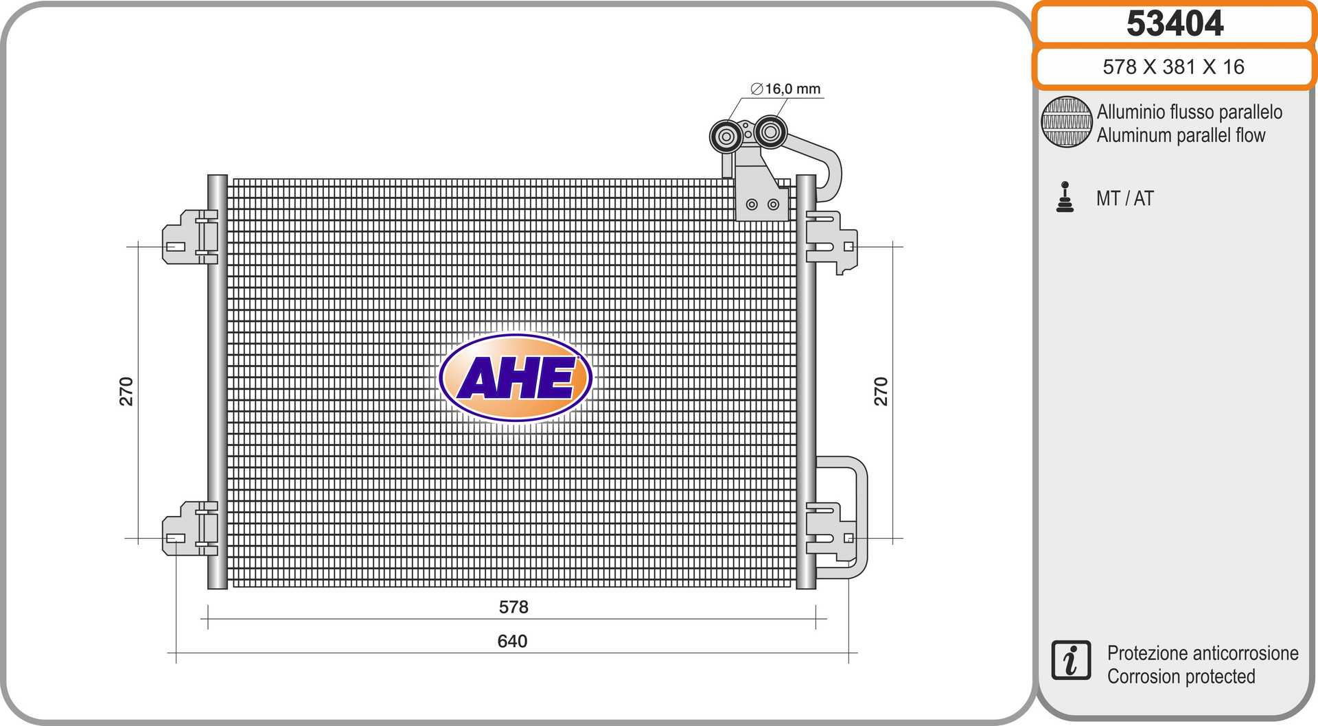 AHE 53404 Condensatore,...