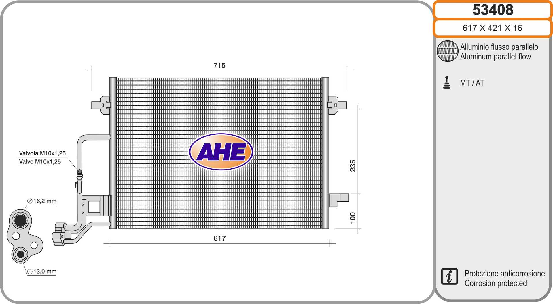AHE 53408 Condensatore,...