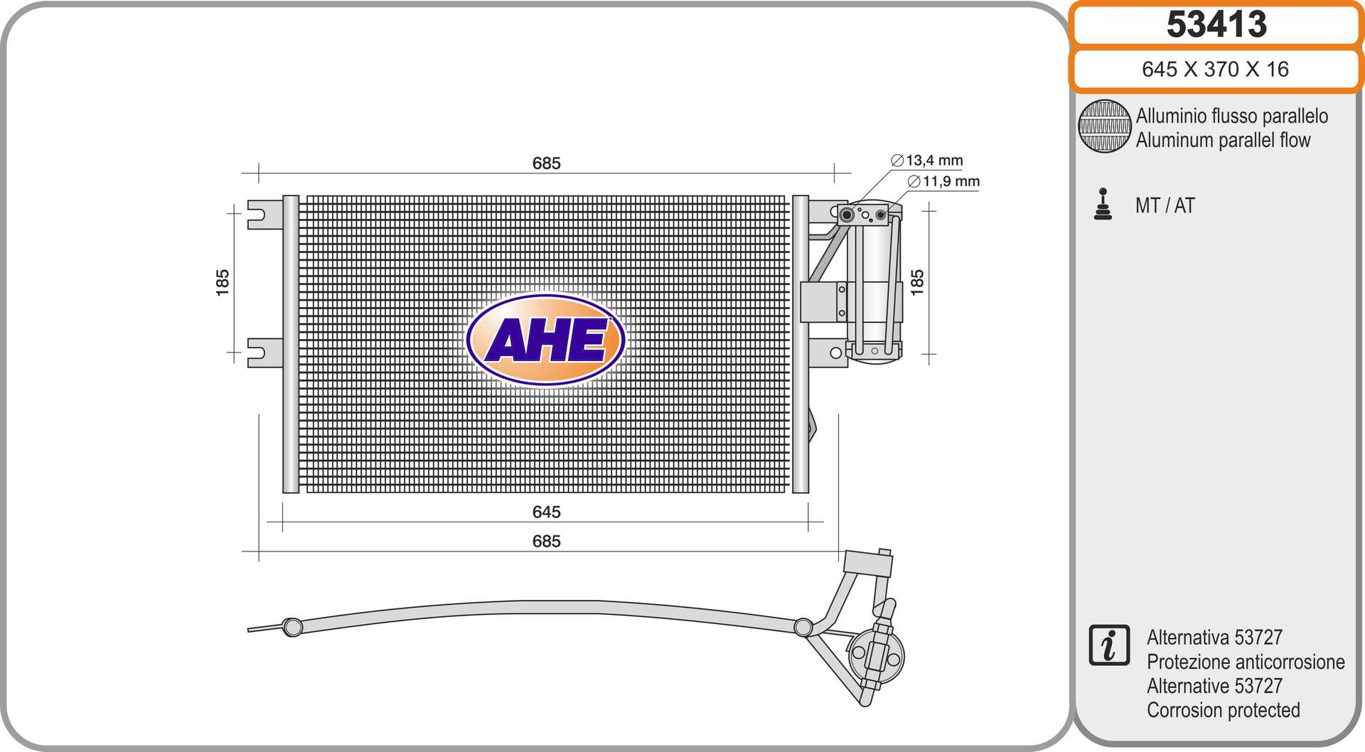 AHE 53413 Condensatore,...