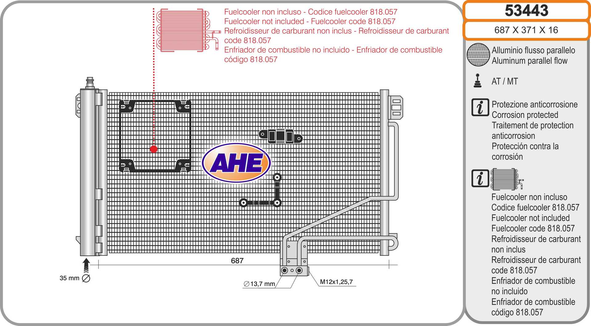 AHE 53443 Condensatore,...