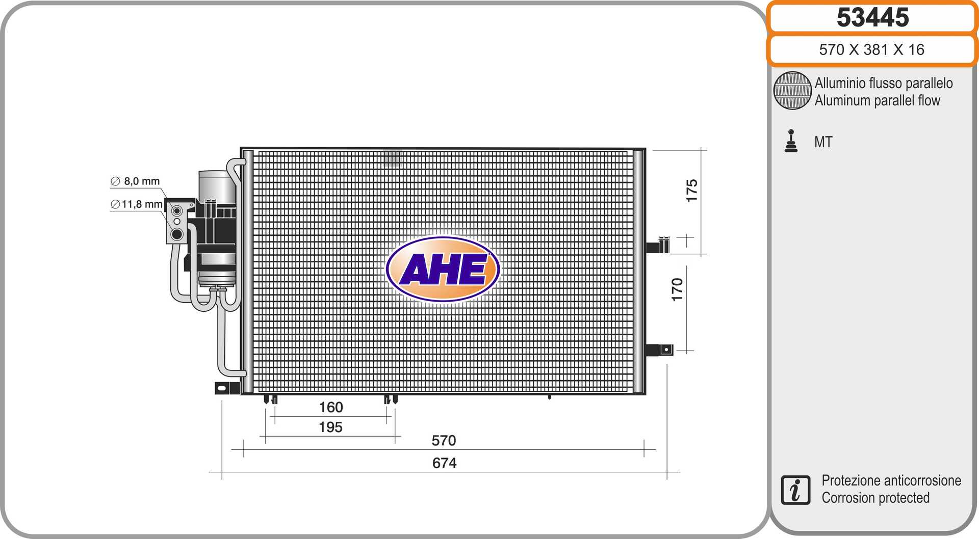 AHE 53445 Condensatore,...