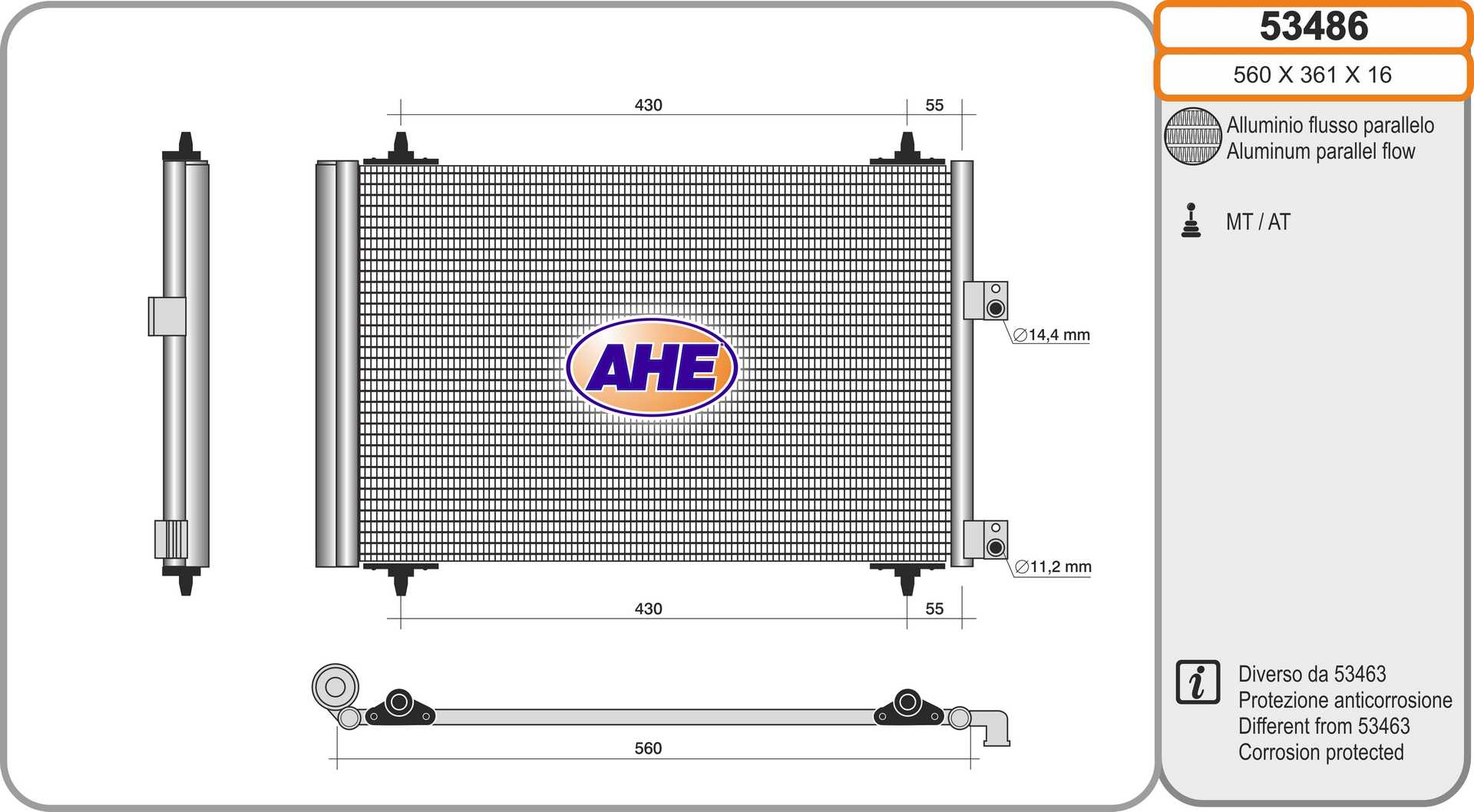AHE 53486 Condensatore,...