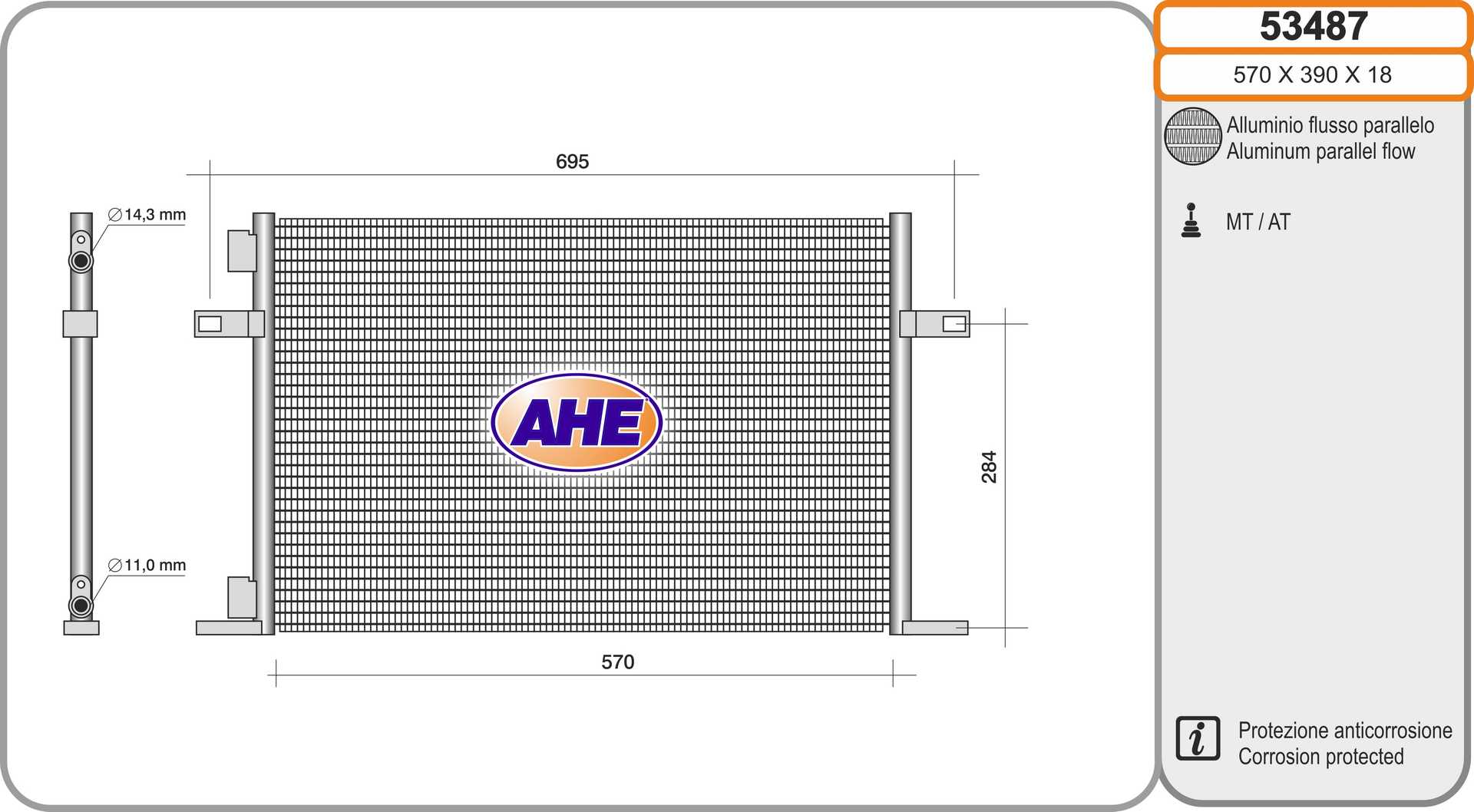 AHE 53487 Condensatore,...