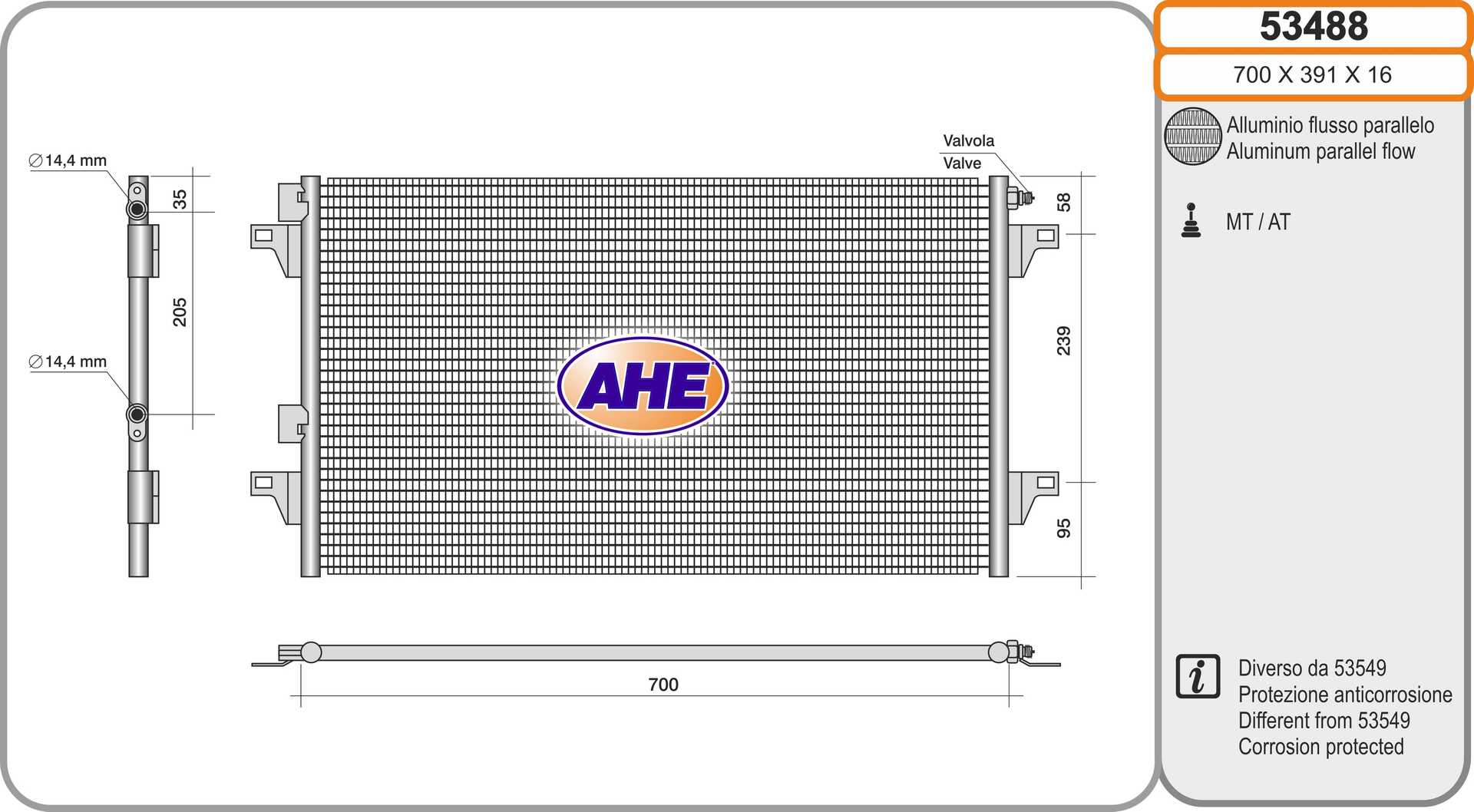 AHE 53488 Condensatore,...