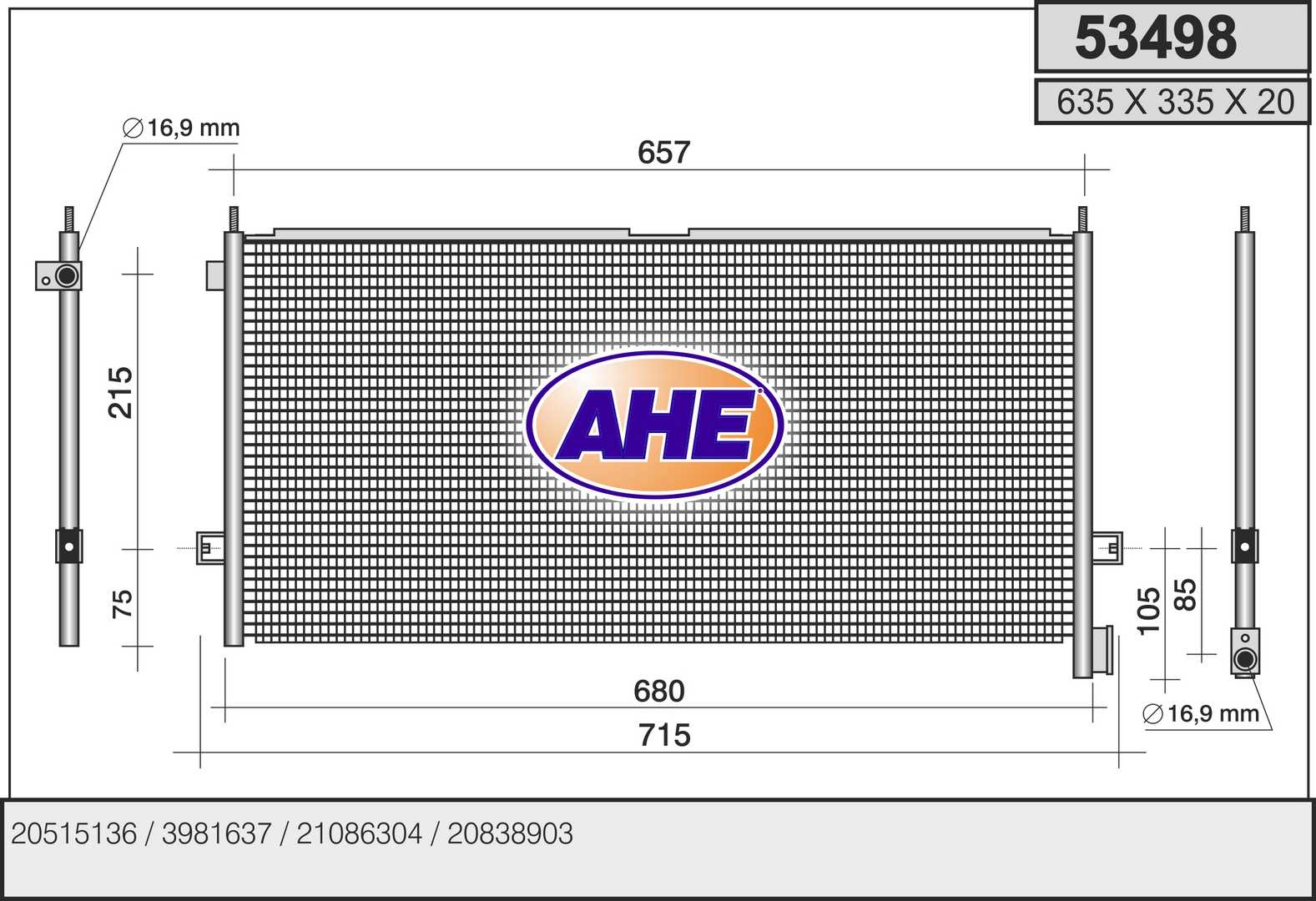 AHE 53498 Condensatore,...