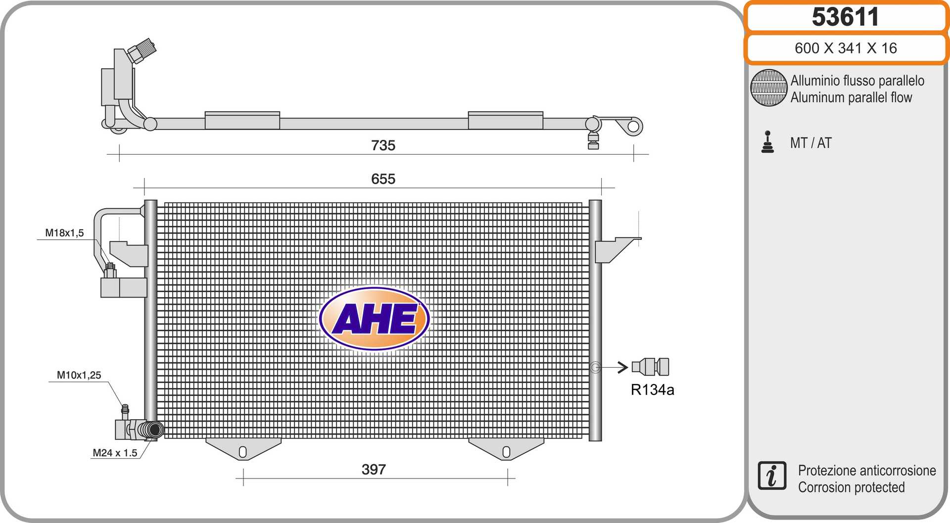 AHE 53611 Condensatore,...