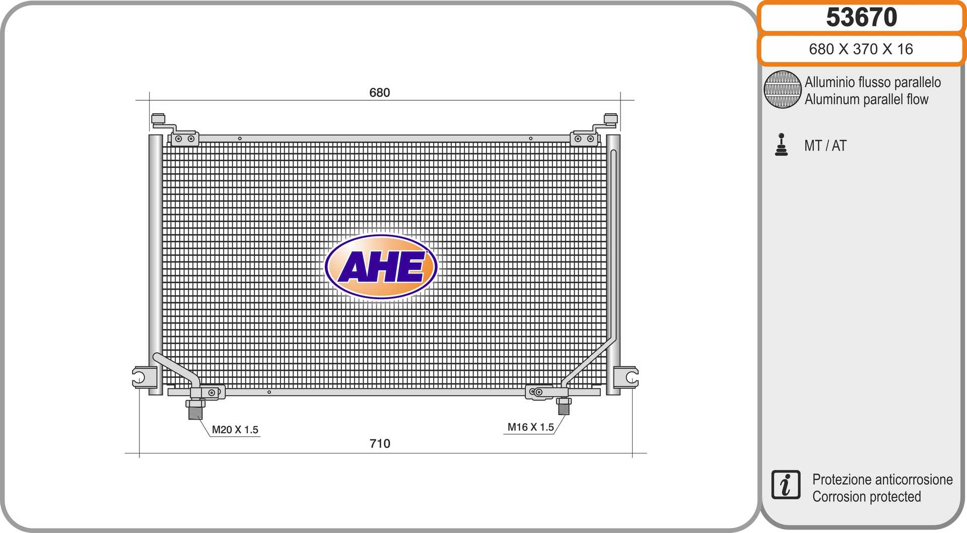 AHE 53670 Condensatore,...