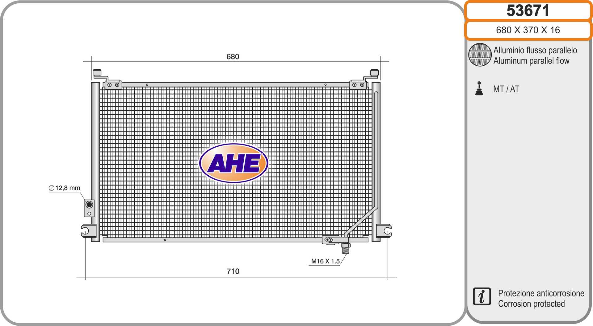 AHE 53671 Condensatore,...