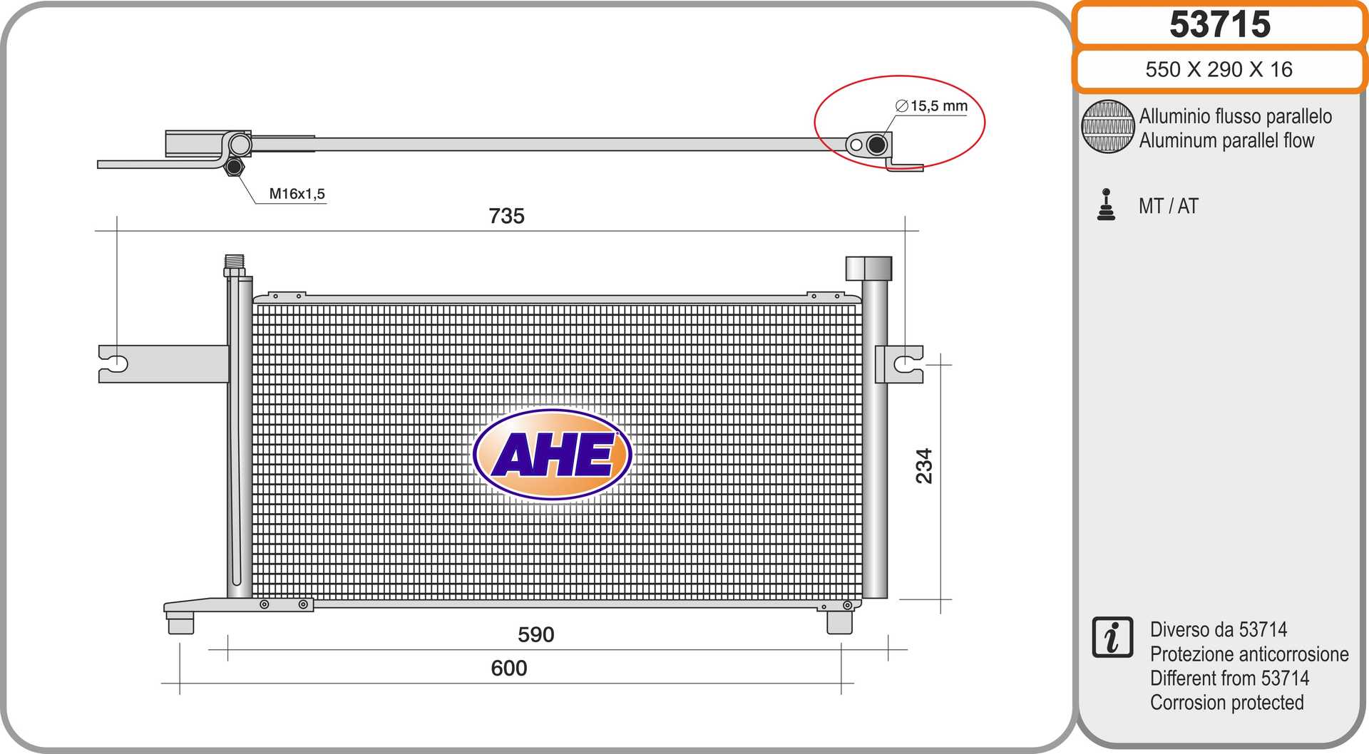 AHE 53715 Condensatore,...