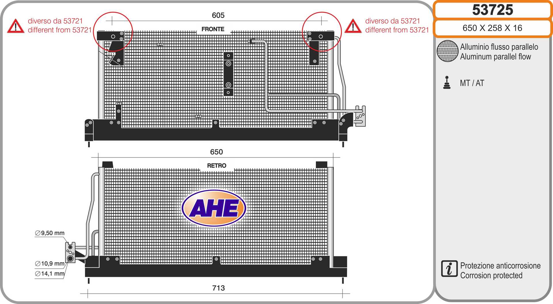 AHE 53725 Condensatore,...