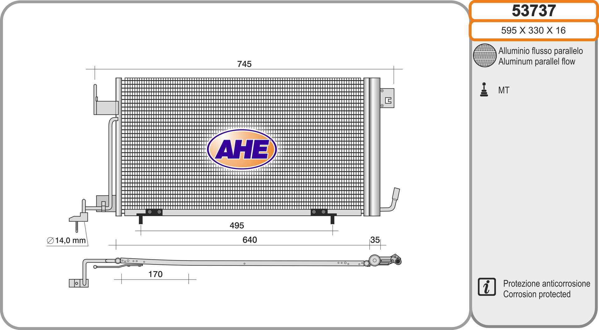 AHE 53737 Condensatore,...