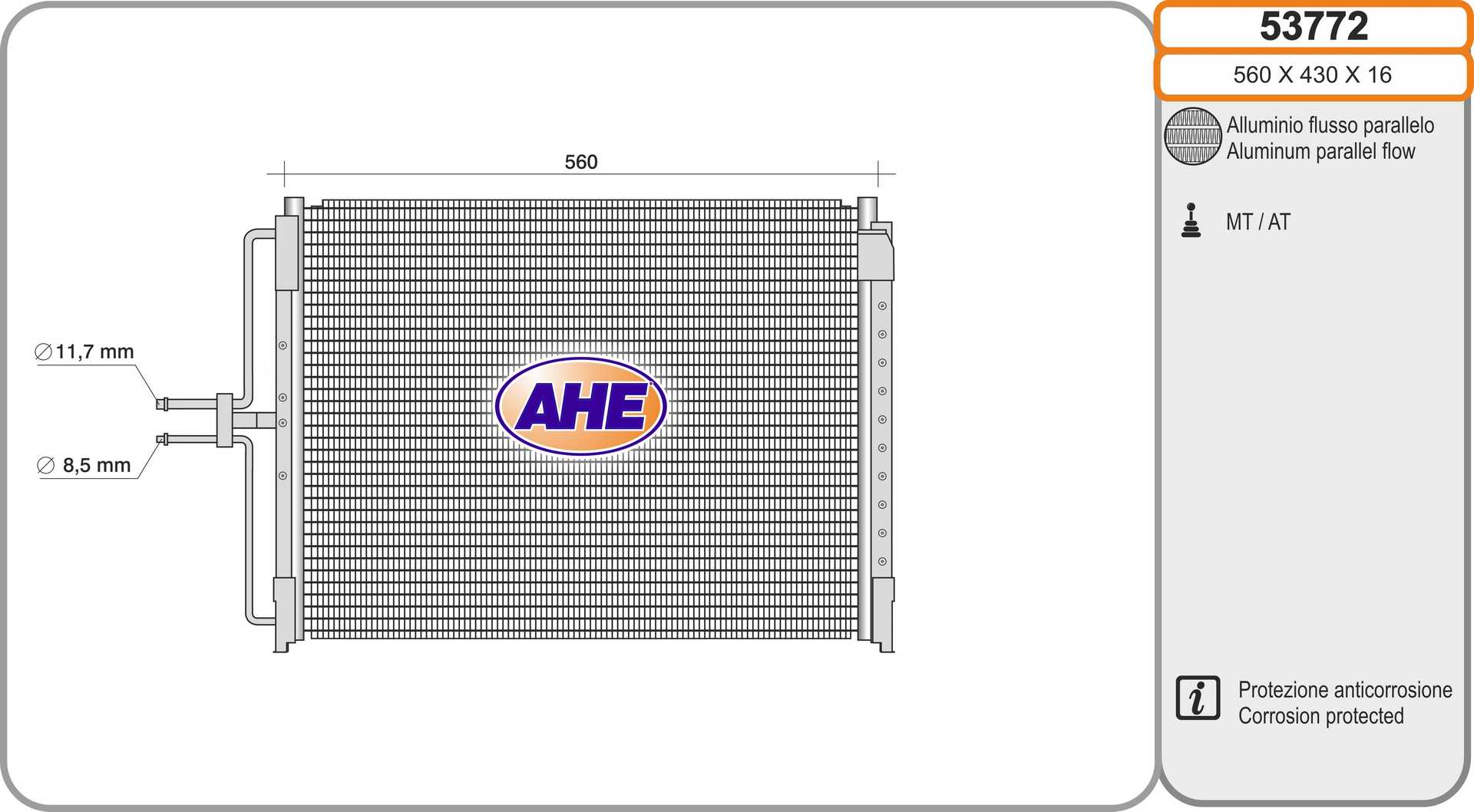 AHE 53772 Condensatore,...