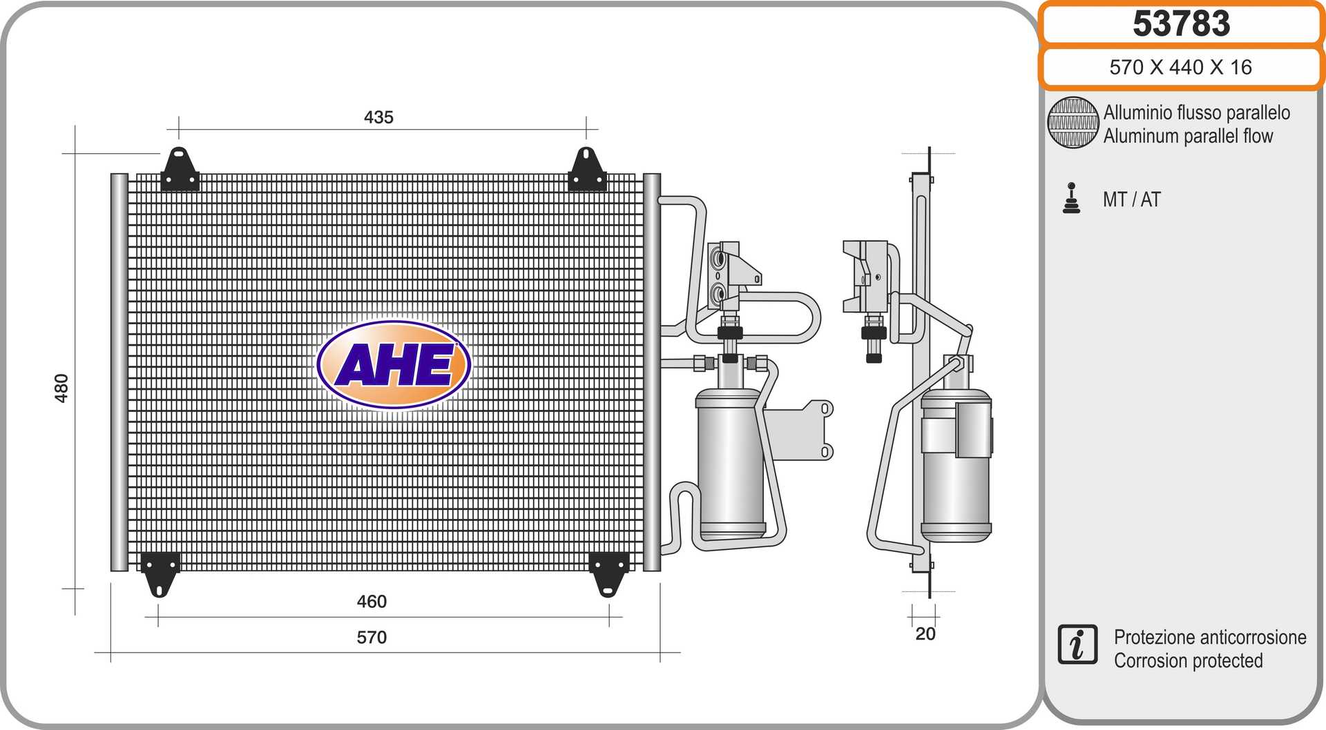 AHE 53783 Condensatore,...